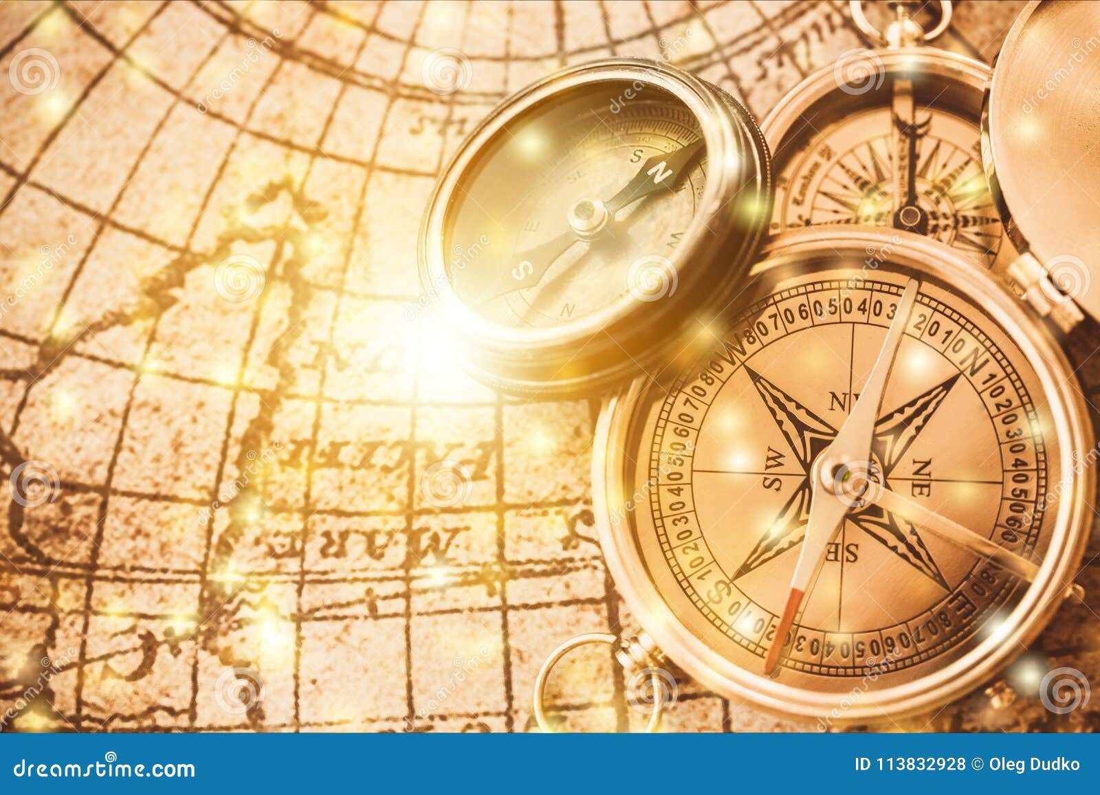 Compass And Map North America RoyaltyFree Stock Image CartoonDealer
