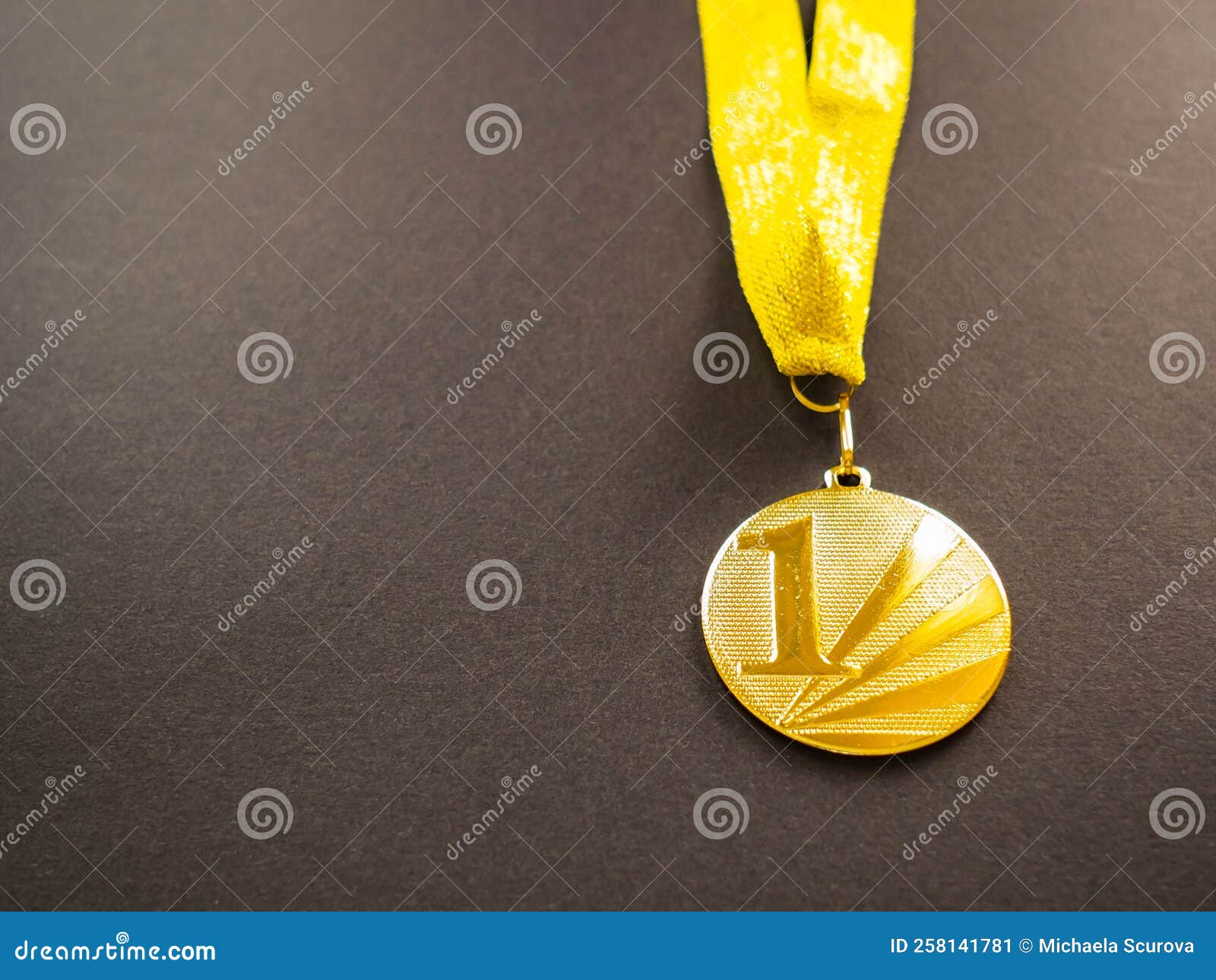 gold medal for the first place winner. concept of success