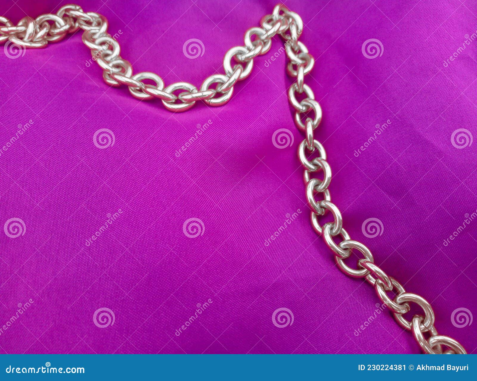 Gold Metal Chain on Purple Cloth Stock Image Image of colored