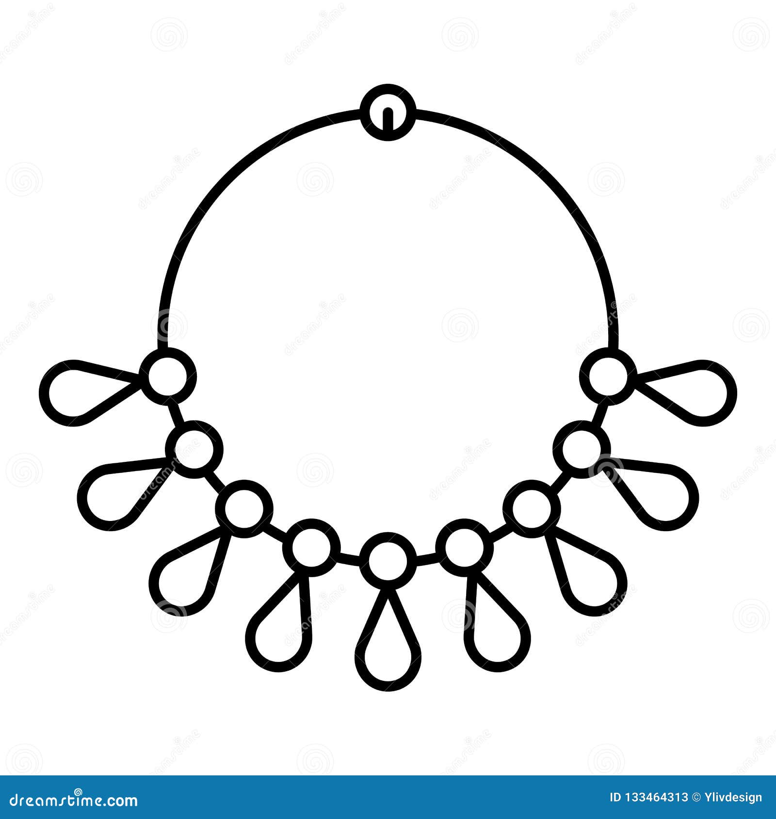 Gold Necklace Icon, Outline Style Stock Vector - Illustration of chain ...