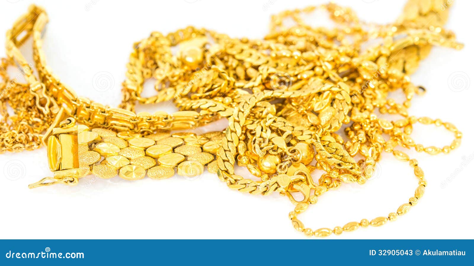 Gold Necklaces and Bracelets Stock Image Image of metallic, jewellery