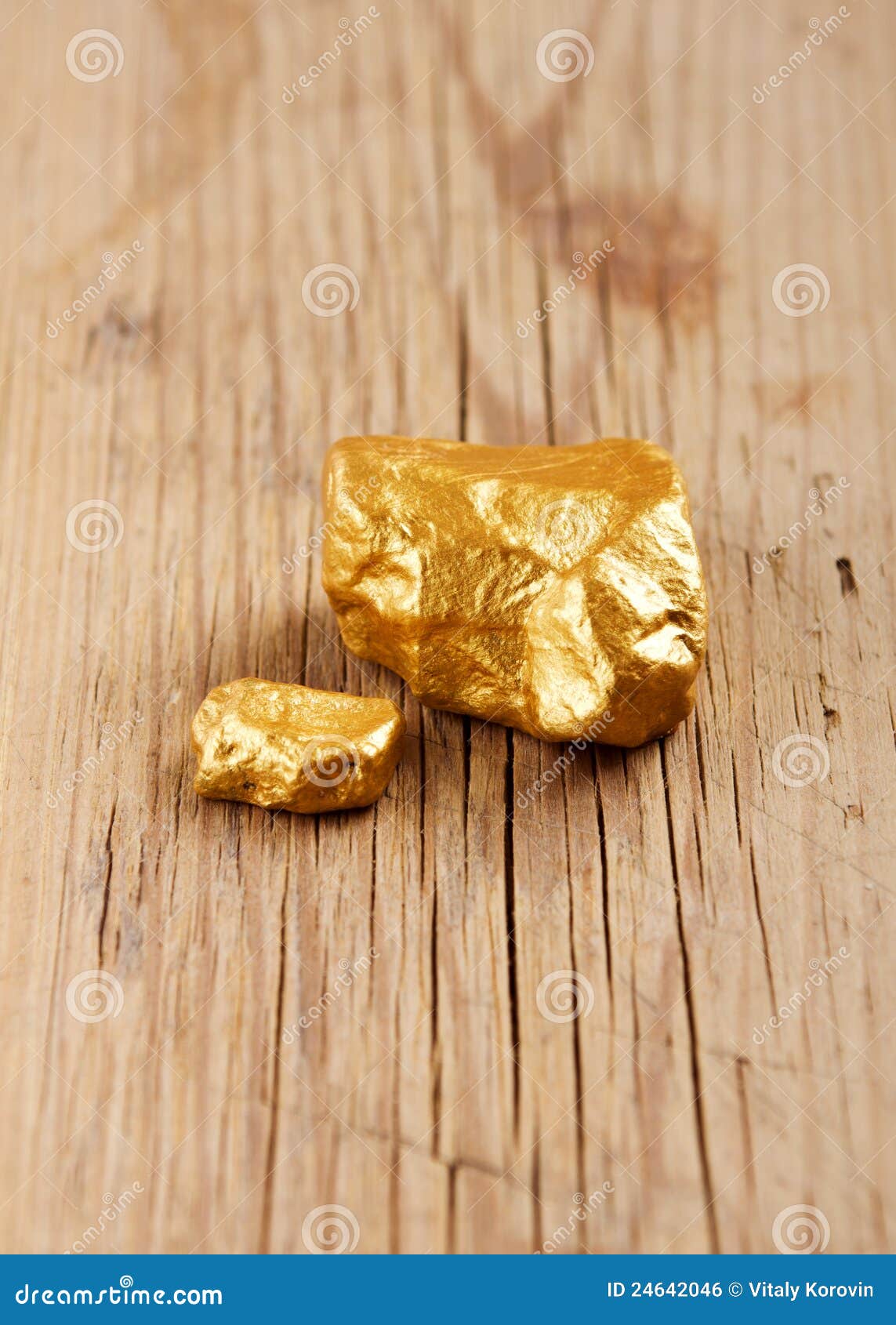 Gold nuggets stock photo. Image of investment, wood, table 24642046