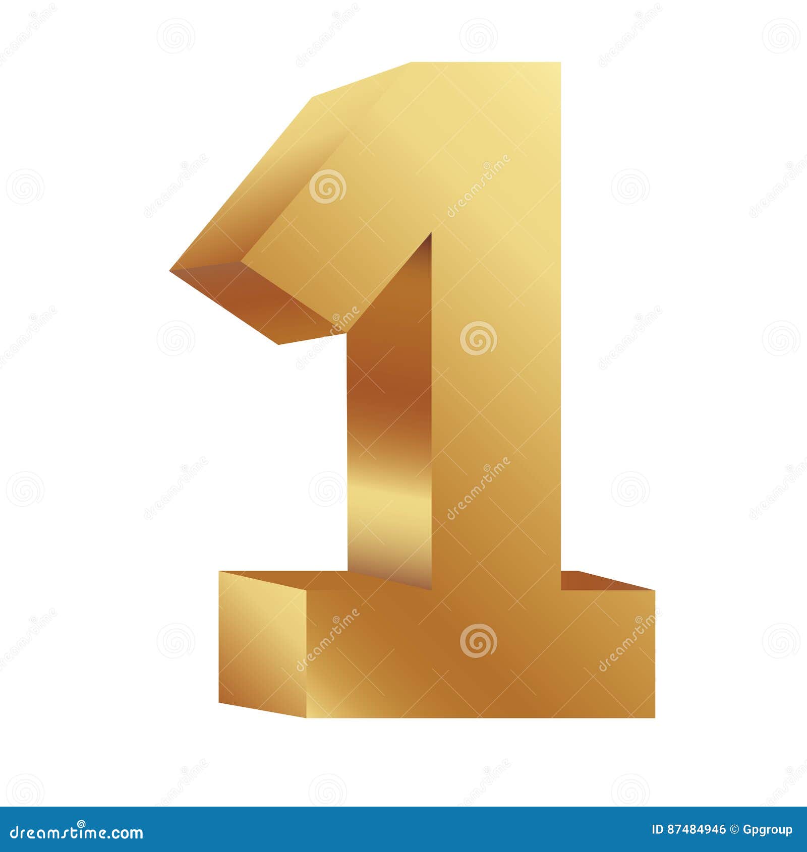 Gold number one icon stock illustration. Illustration of medal - 87484946