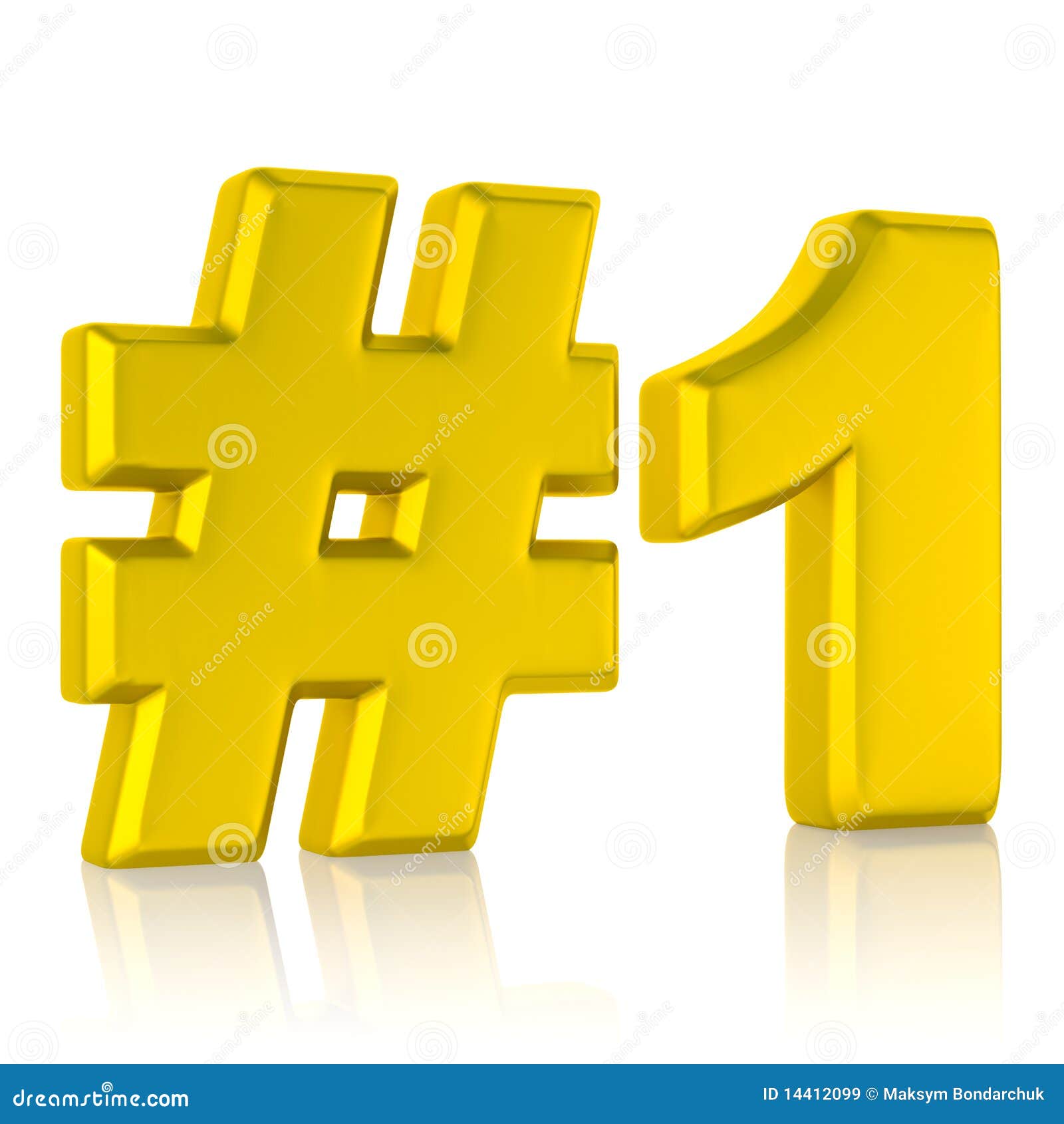 Number 1 ; number one sign in yellow ; with plain blue sky - a Royalty Free  Stock Photo from Photocase
