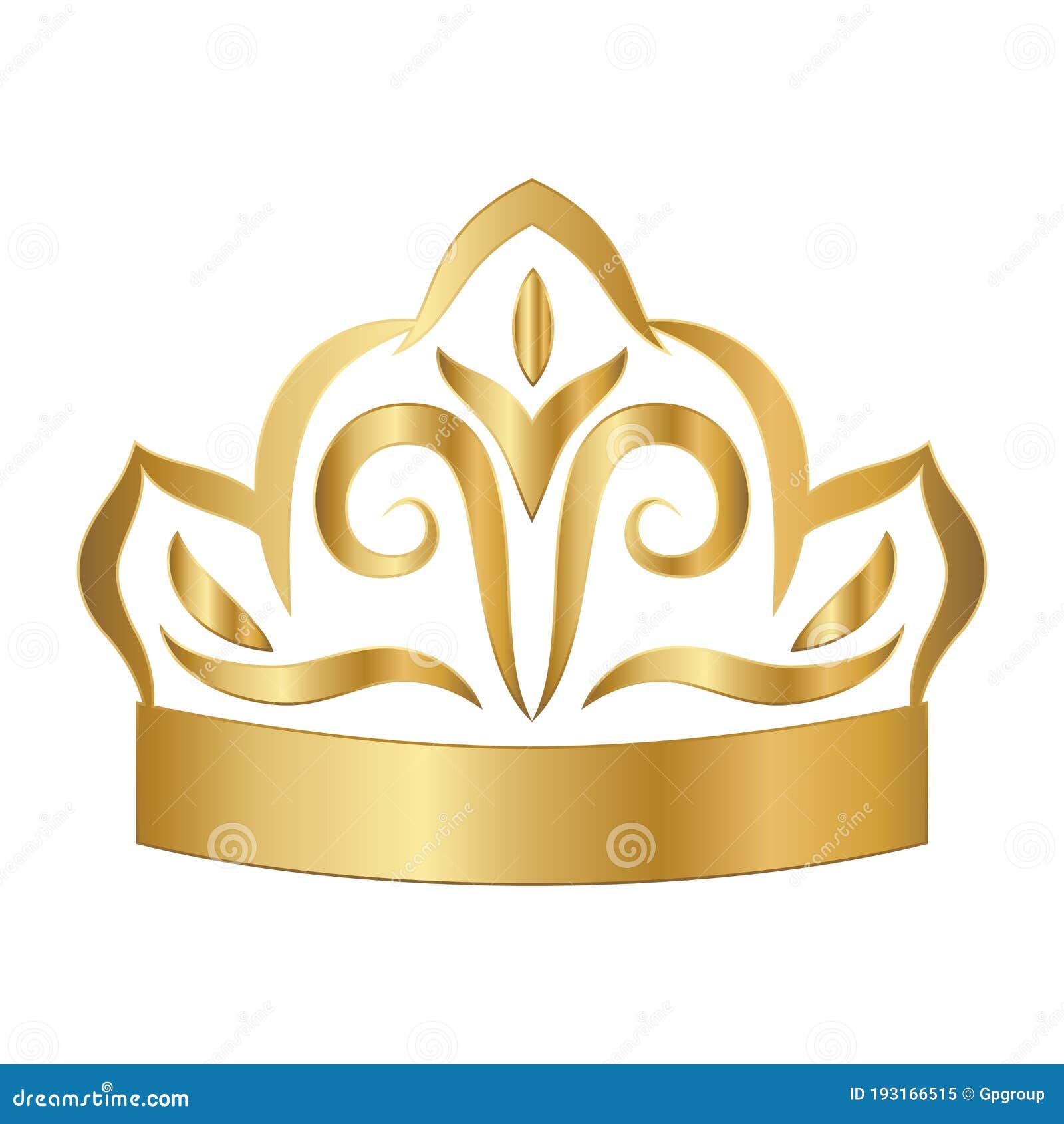 Gold Ornament in Crown Shaped Vector Design Stock Vector - Illustration
