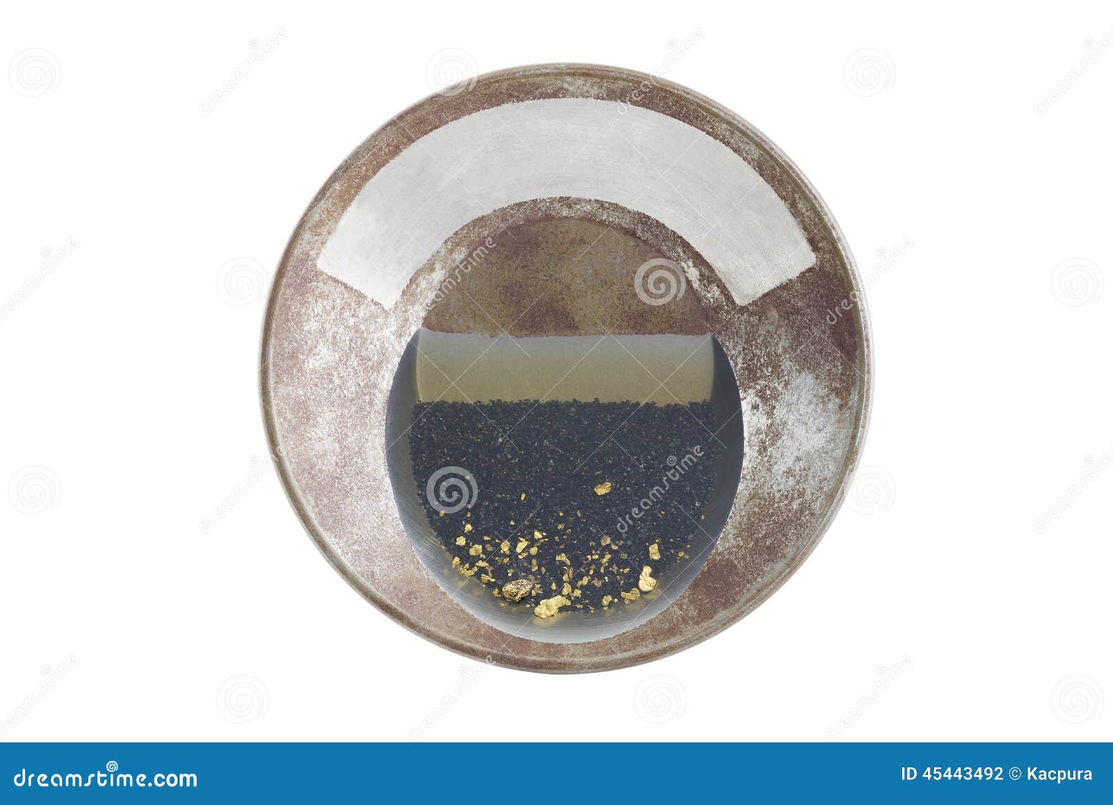 gold pan with natural placer gold