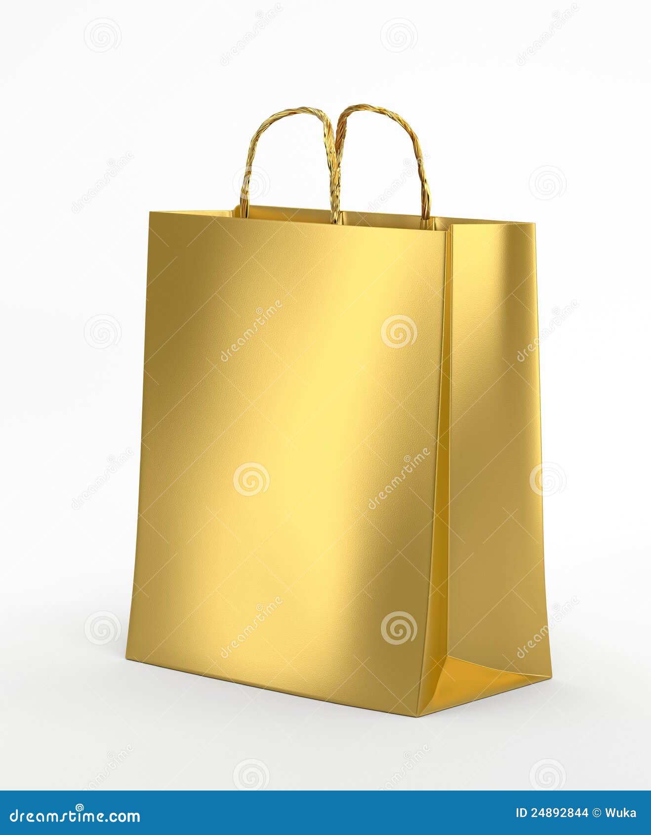 Gold Paper Bag stock illustration. Illustration of carton - 24892844