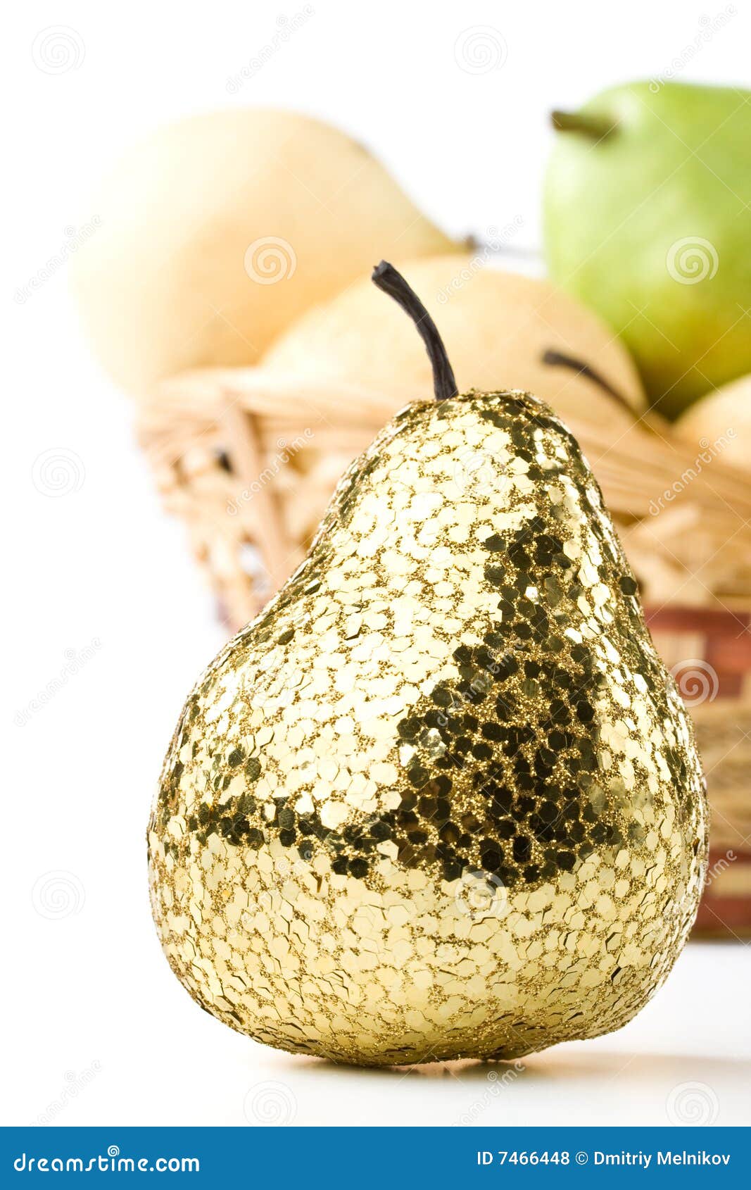 Gold pear stock photo. Image of nature, shiny, metal, unique 7466448