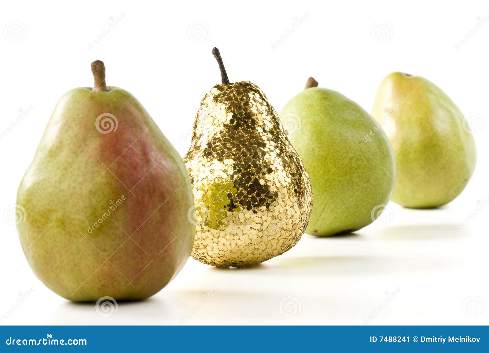 Gold pear stock image. Image of metallic, organic, juicy 7488241