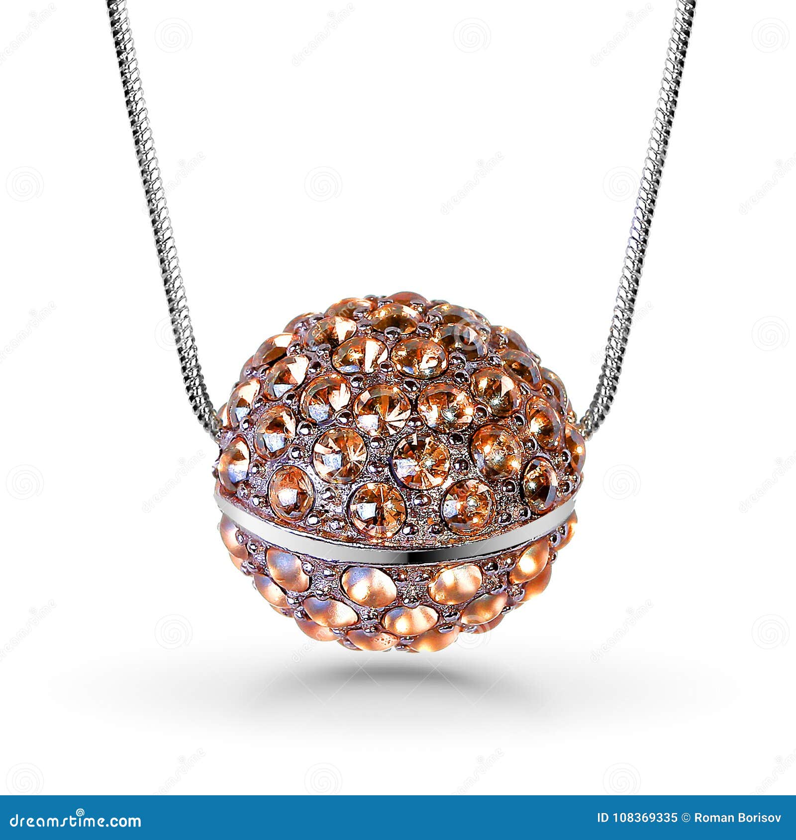 Gold Pendant on a Silver Chain Stock Image Image of engagement