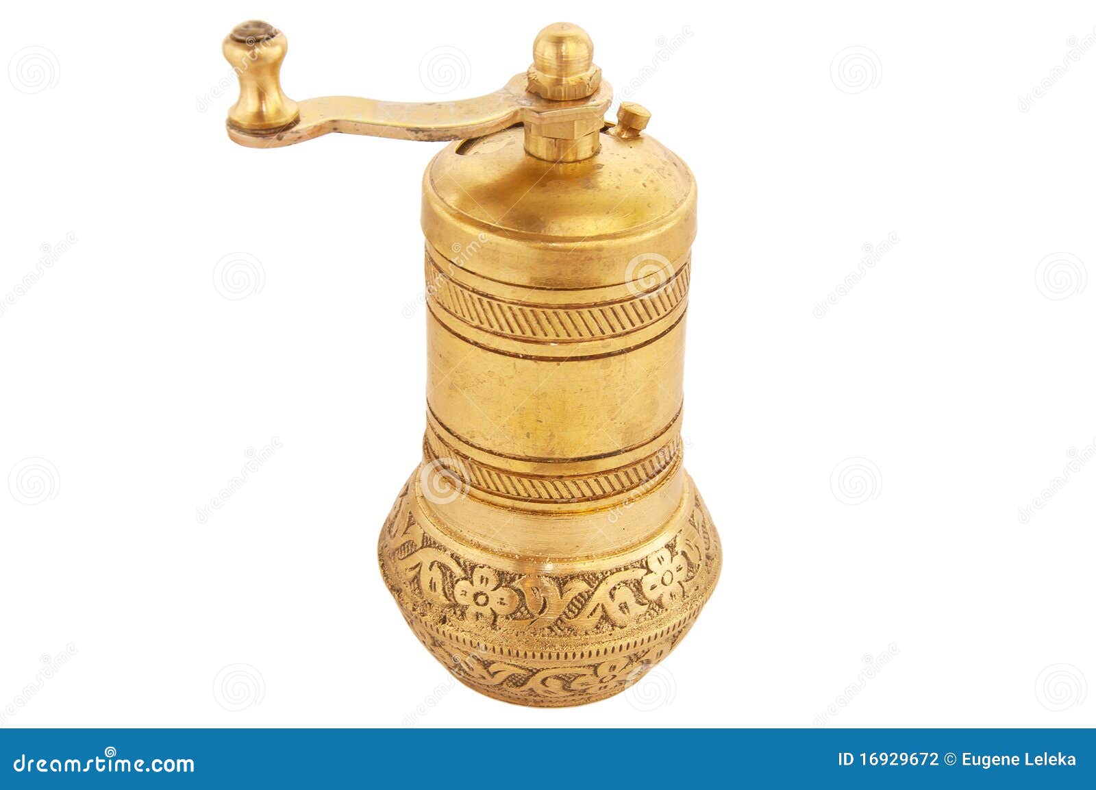 Gold pepper mill stock photo. Image of background, salt 16929672