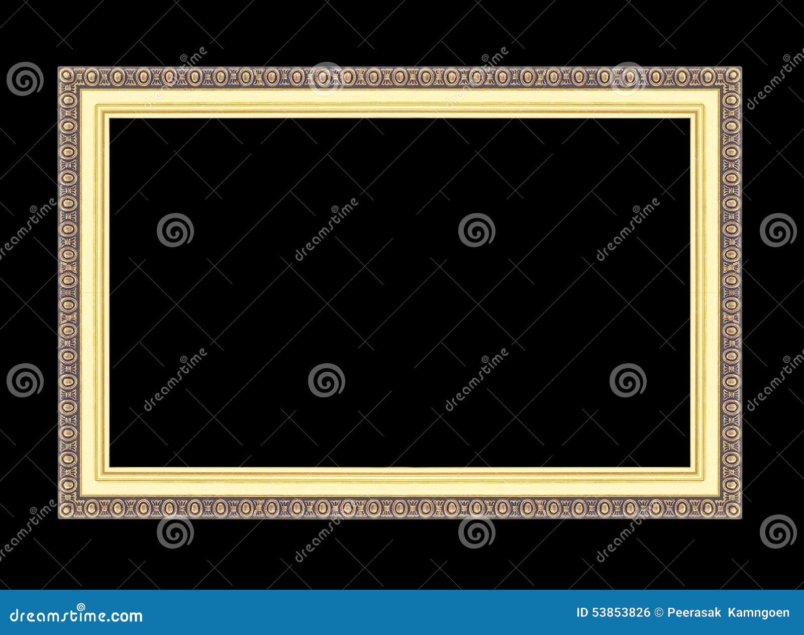 Gold Picture Frames. Isolated On Black Stock Photo Image of classical