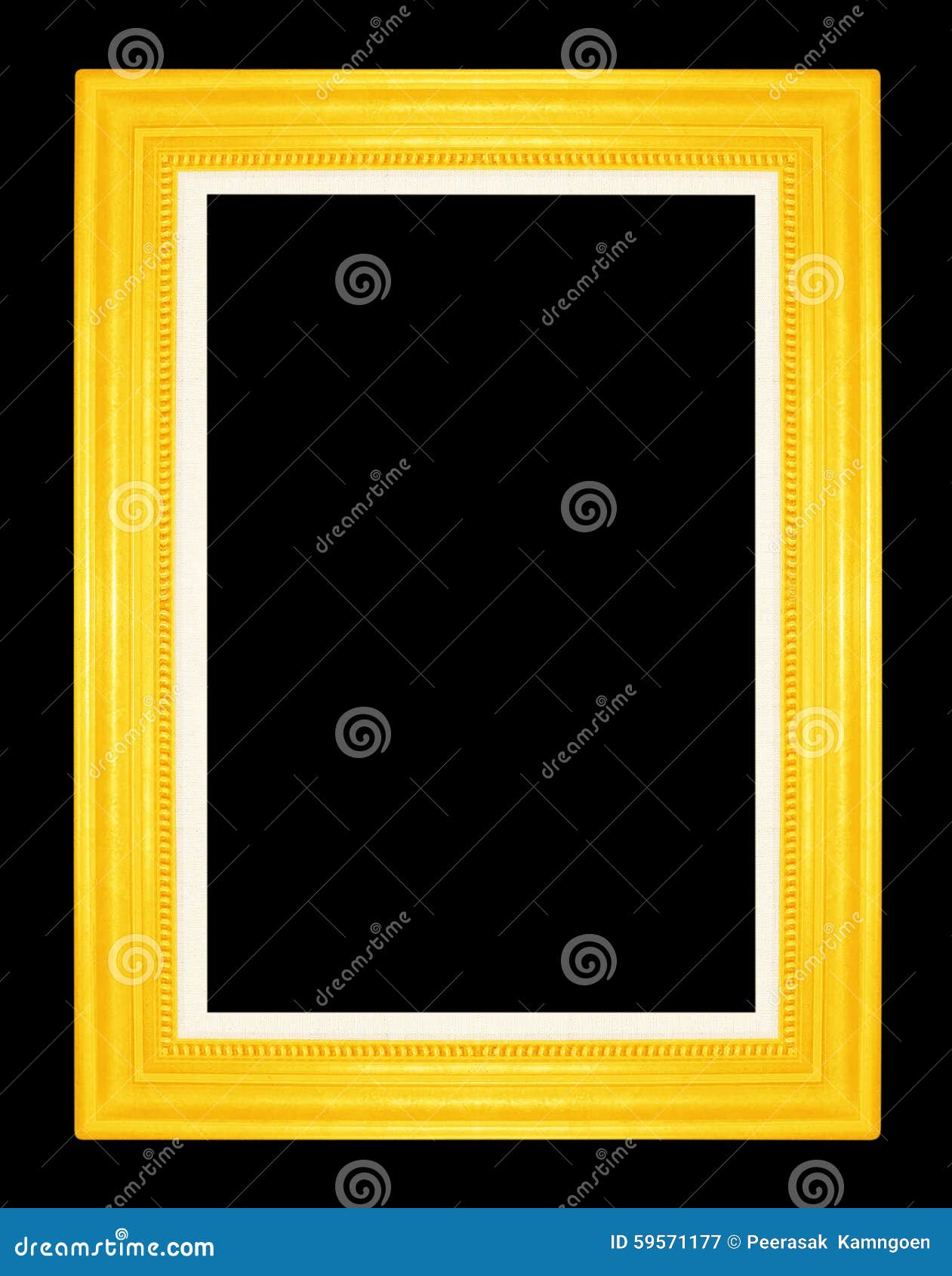 Gold Picture Frames. Isolated on Black Background Stock Image Image