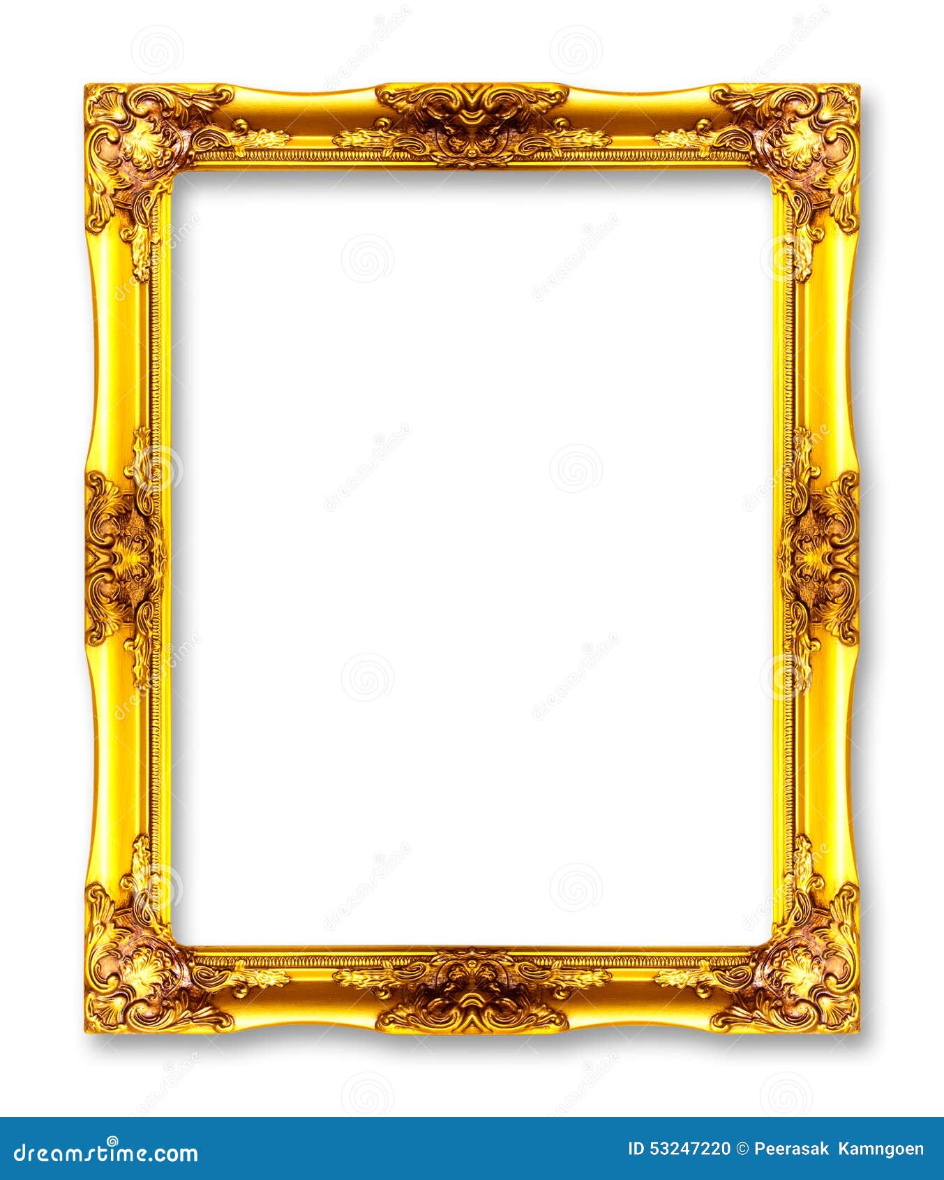 Gold Picture Frames. Isolated on White Stock Photo Image of baroque