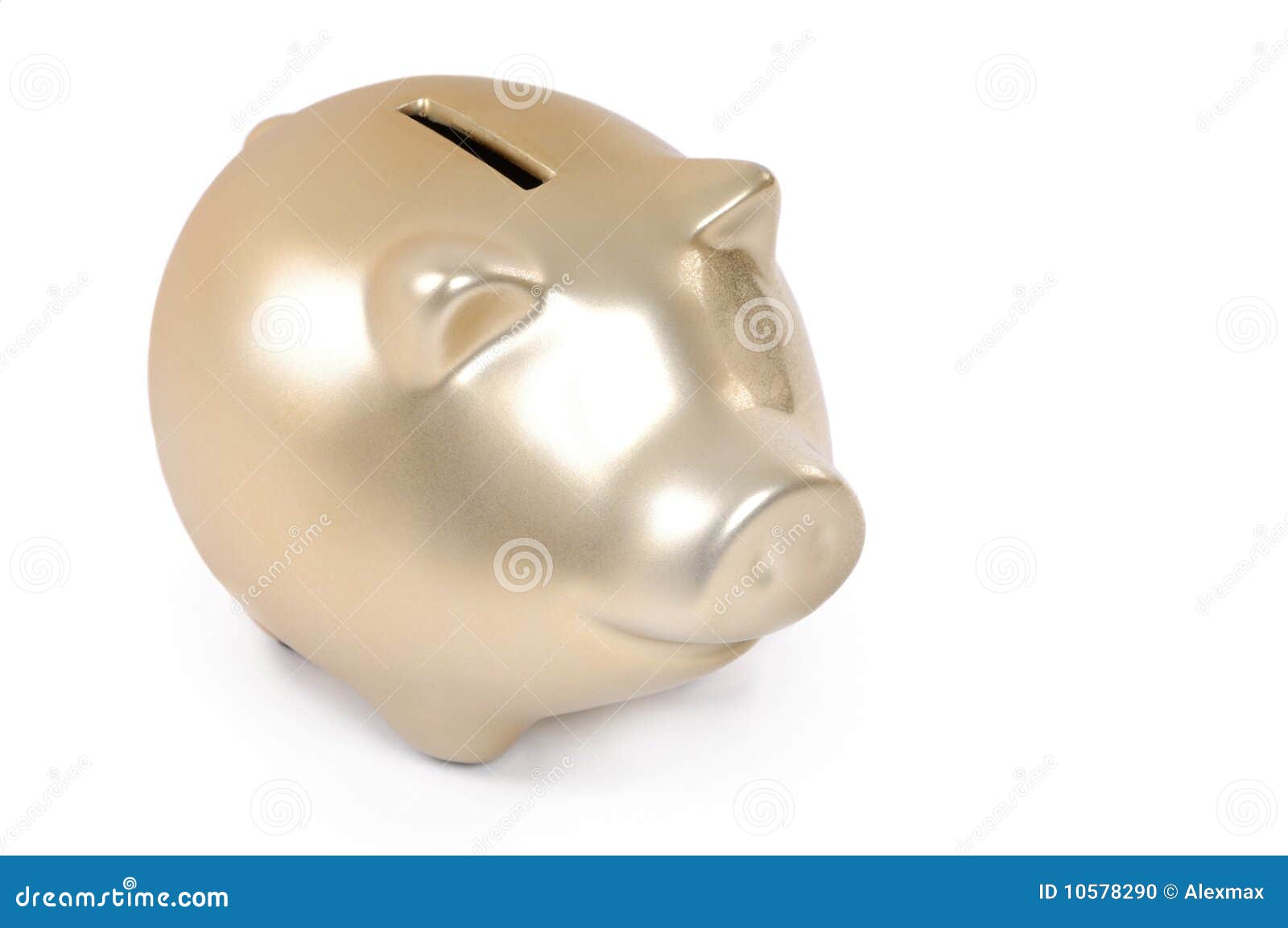 Gold piggy bank stock photo. Image of cutout, banking 10578290