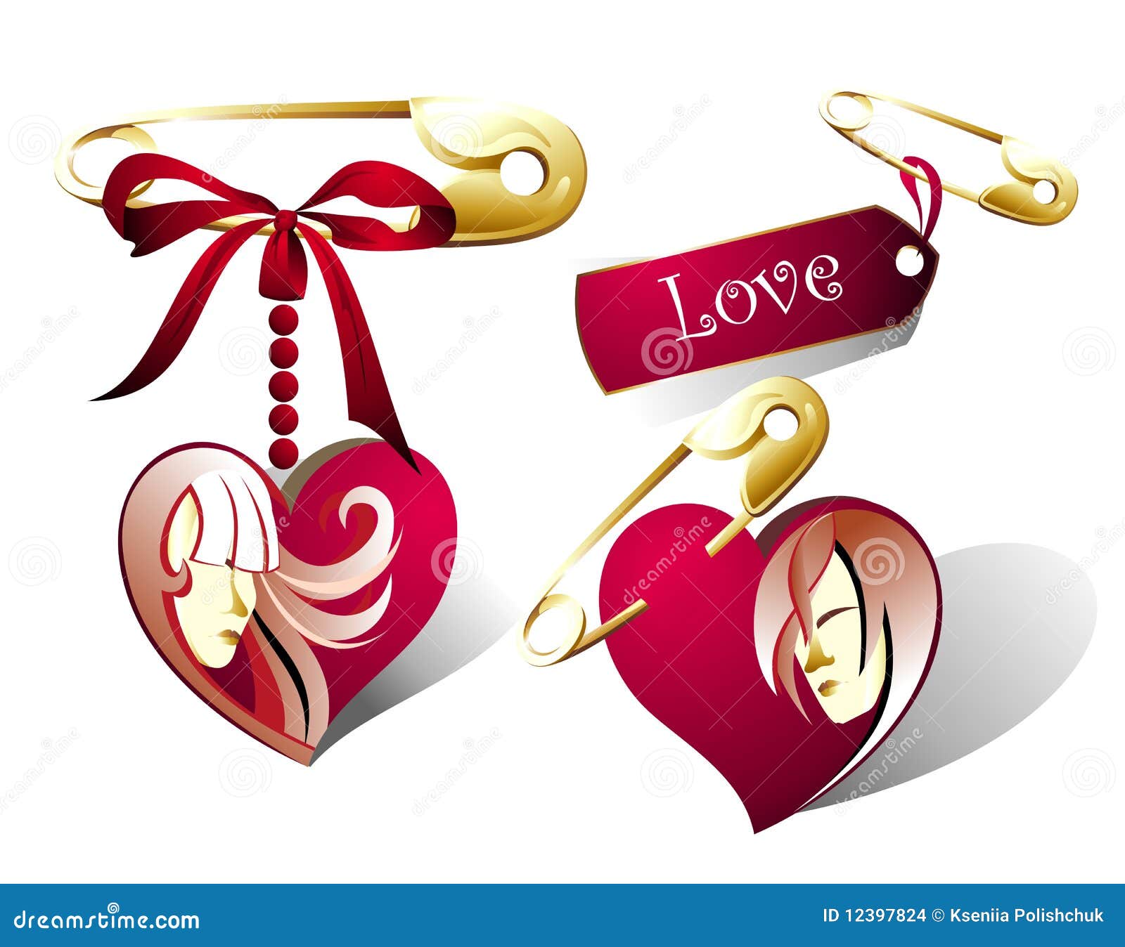 Gold pin stock vector. Illustration of saint, background 12397824