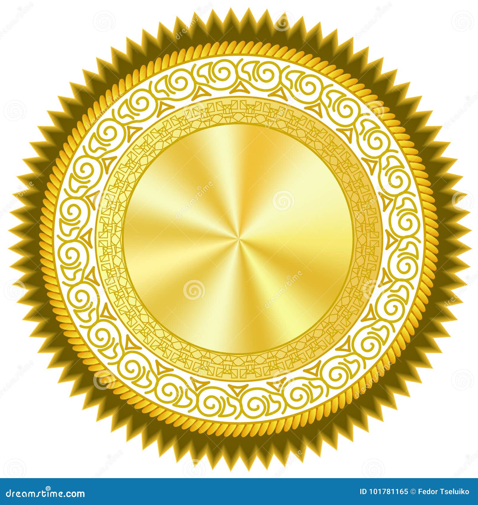 Gold plated element stock vector. Illustration of gold 101781165