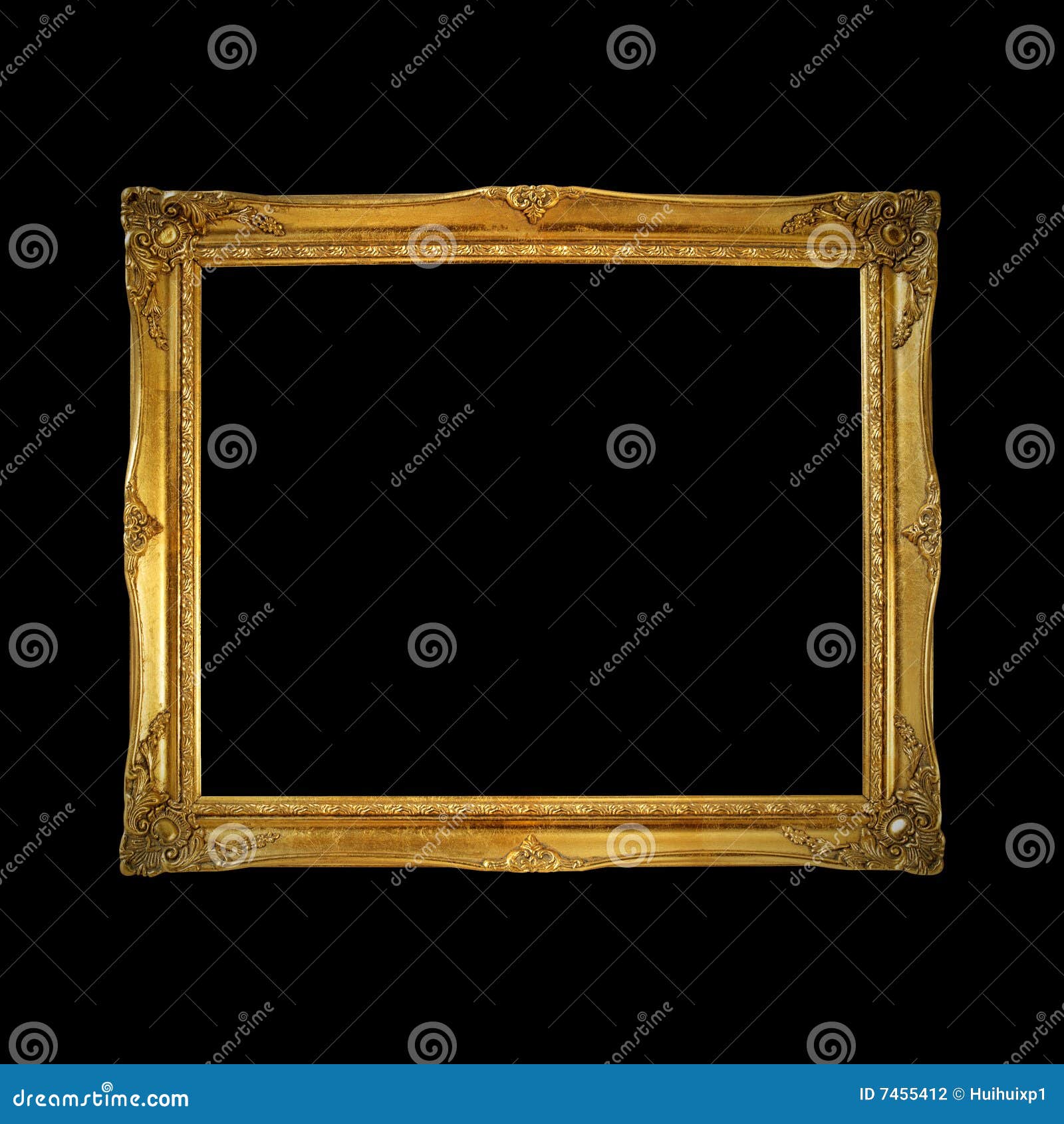 Gold Plated Wooden Picture Frame Stock Photo Image of included
