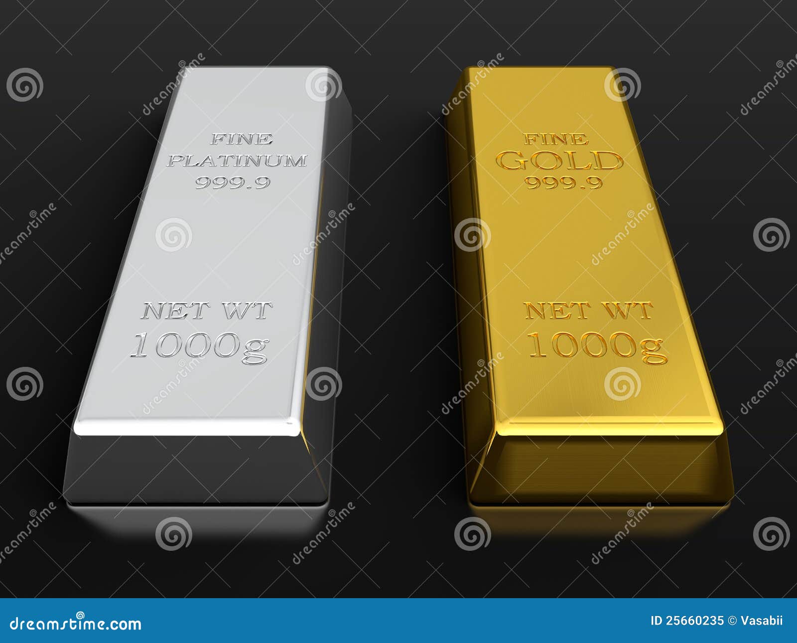 Gold And Platinum Ingots Royalty Free Stock Photo Image 25660235