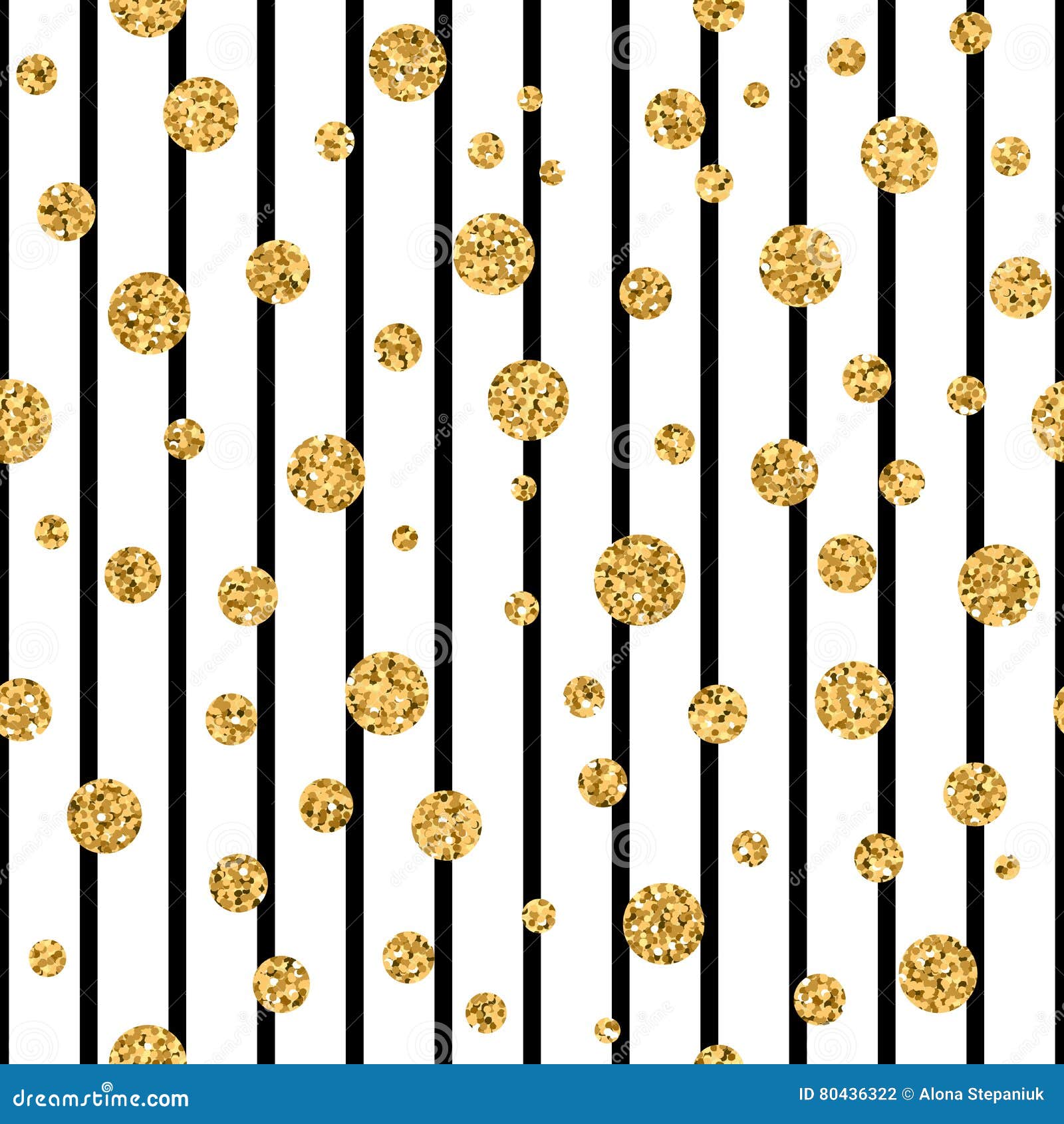 Gold Polka Dot Confetti Seamless Pattern Stock Vector 