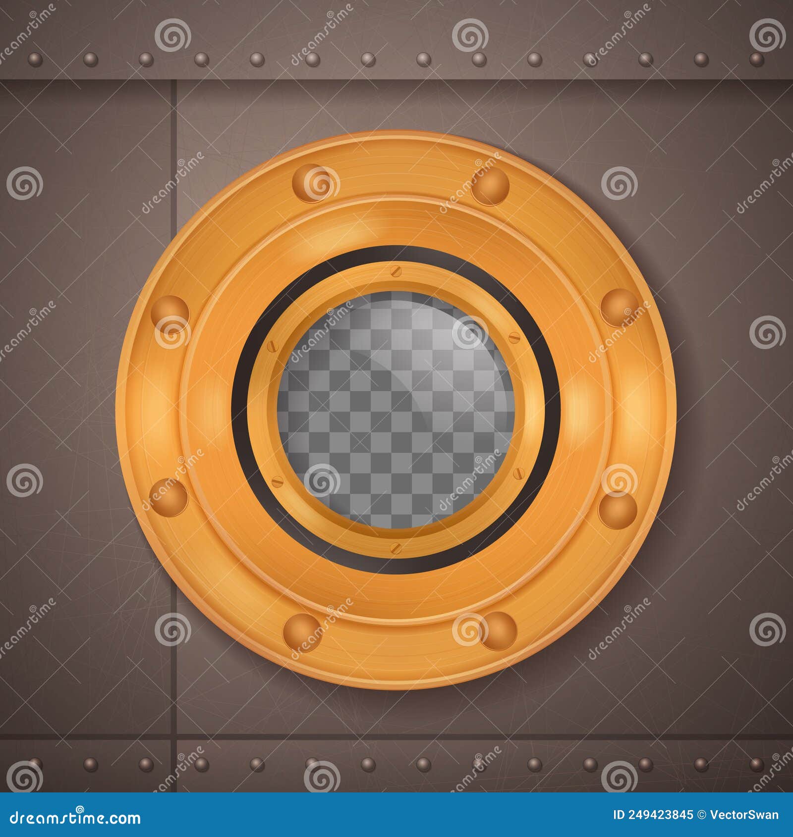Gold Porthole Realistic Composition Stock Vector Illustration of
