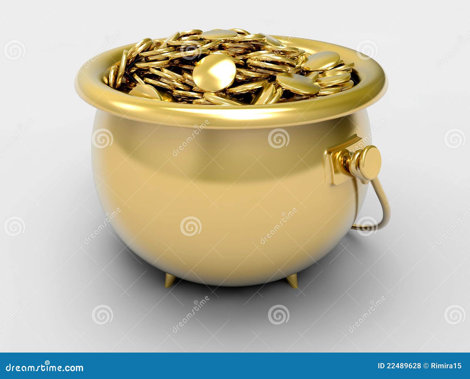 Gold pot with gold coins