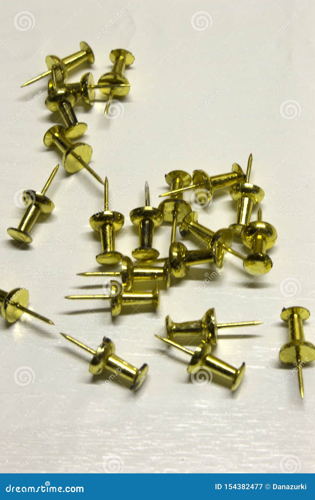Gold Push pins stock image. Image of gold, push, sheet - 154382477