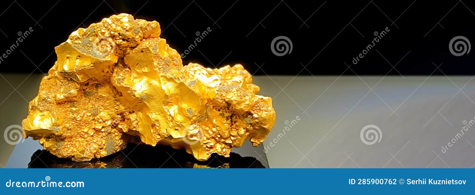 Gold is Rare Precious Natural Geological Stone on Gradient Background