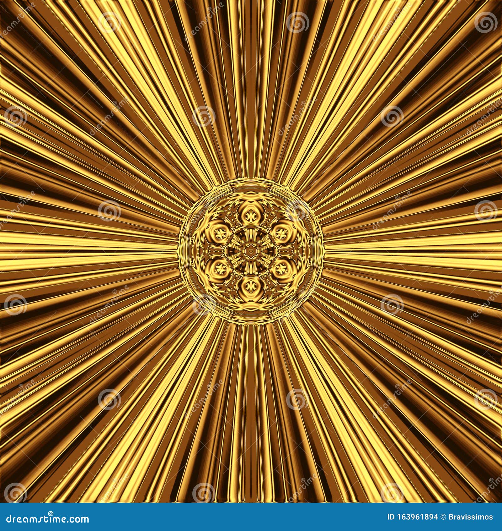 Gold Ray Background and Glowing Beam Texture, Golden Explosion Stock