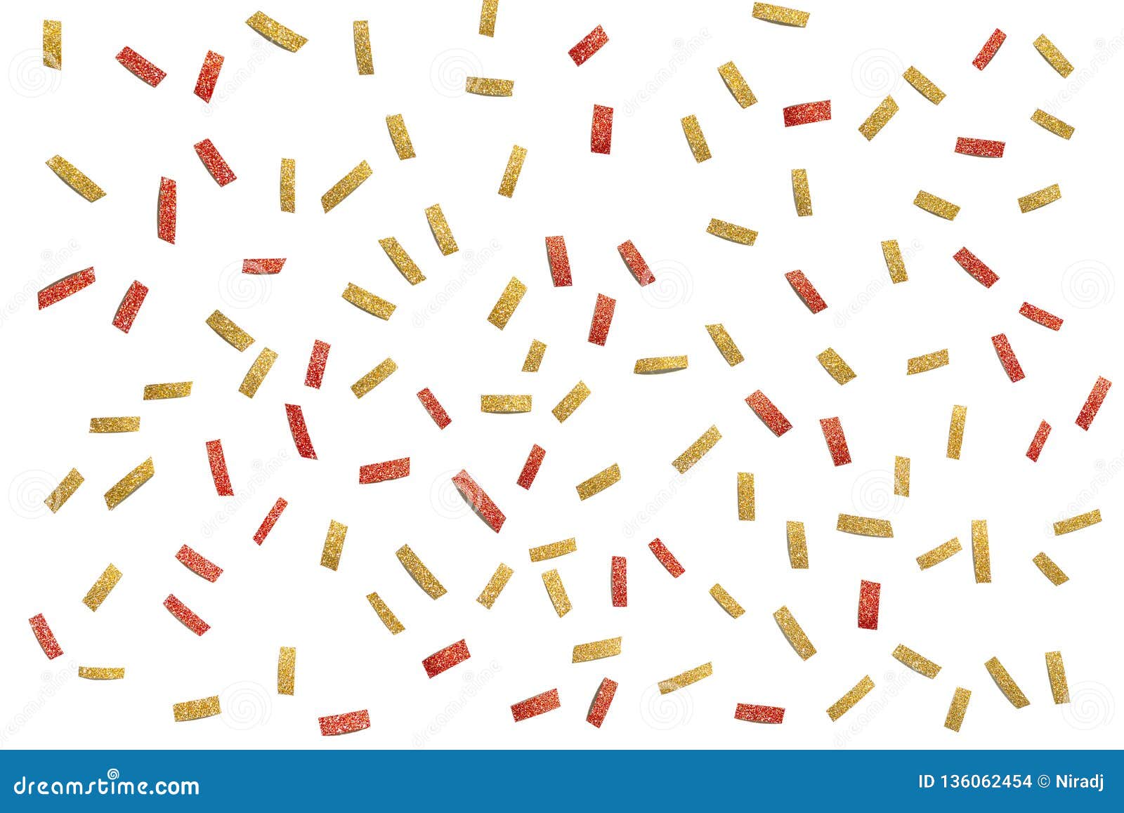Gold and Red Glitter Confetti Paper Cut Background Stock Photo - Image