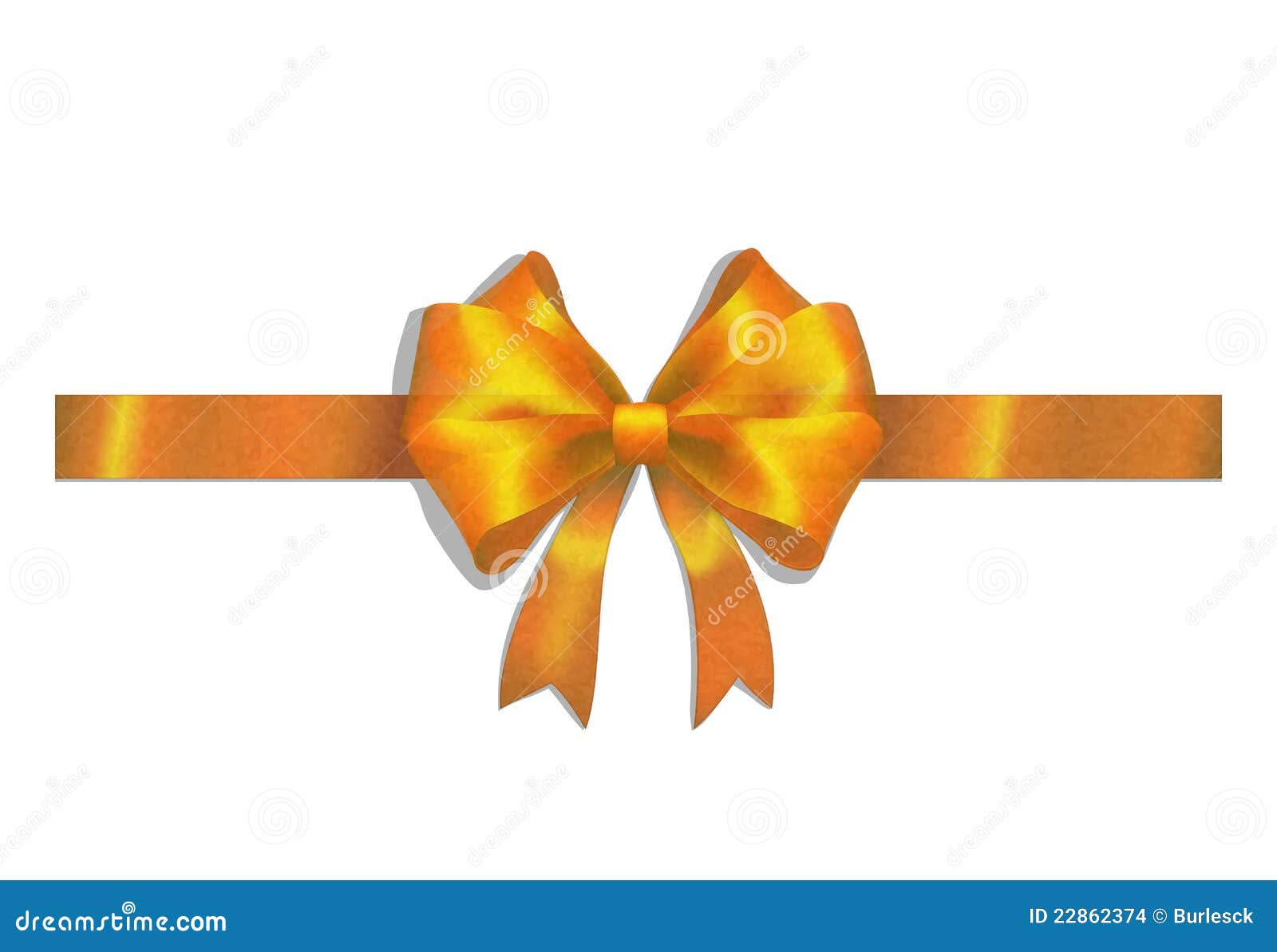 Gold Ribbon and Big Bow on White Stock Vector Illustration of braid
