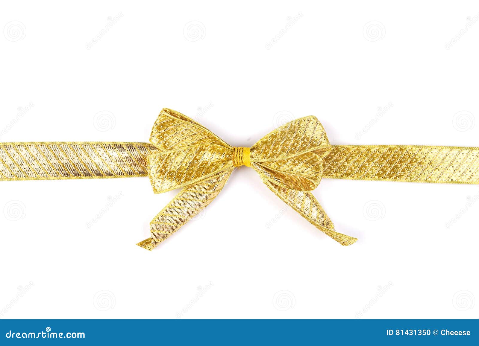 Gold ribbon with bow stock photo. Image of christmas 81431350