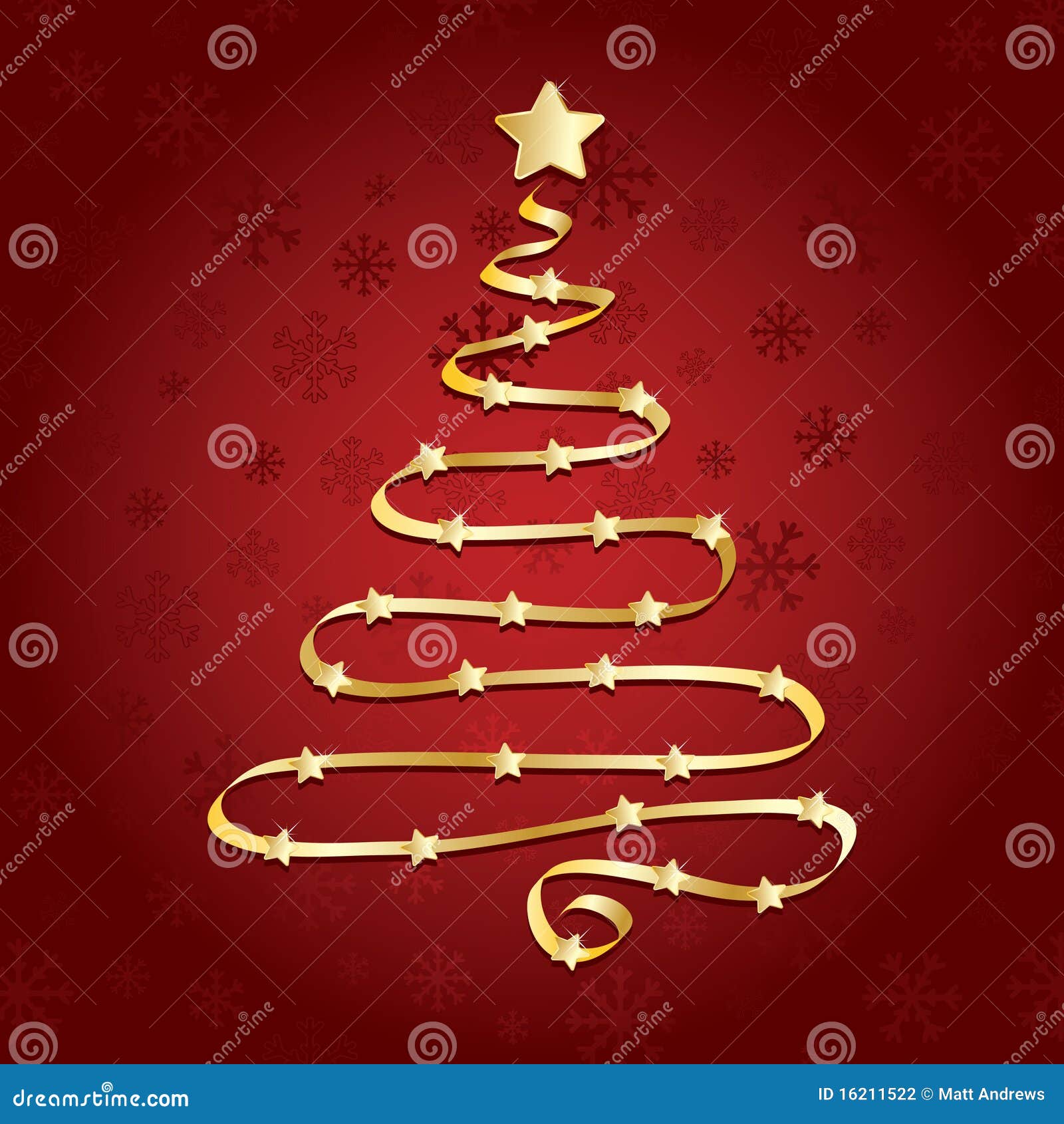 Gold ribbon christmas tree stock vector. Illustration of seasonal