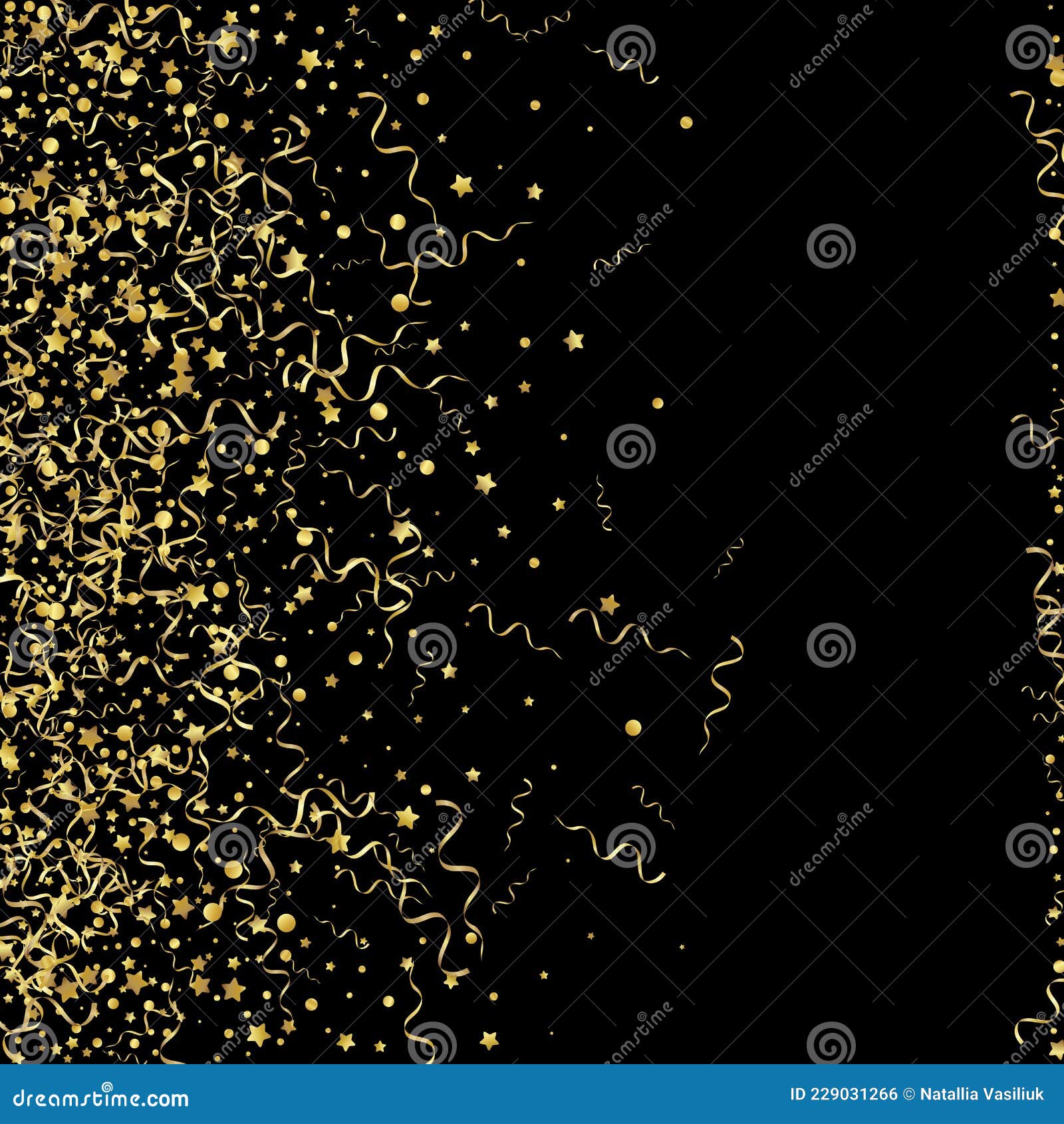 Gold Ribbon Happy Vector Black Background Stock Illustration ...