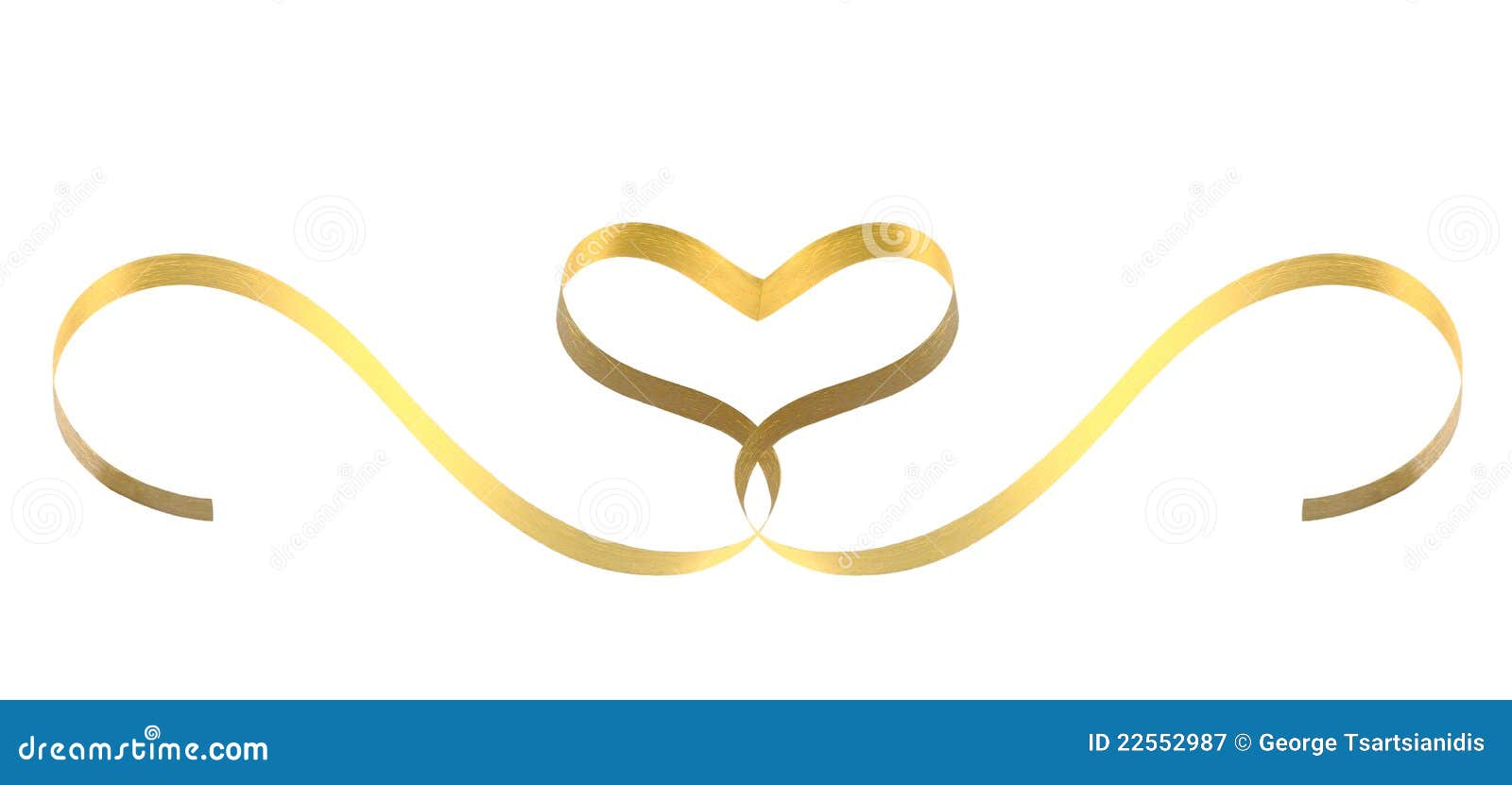 Gold Ribbon Heart Royalty Free Stock Photography - Image: 22552987