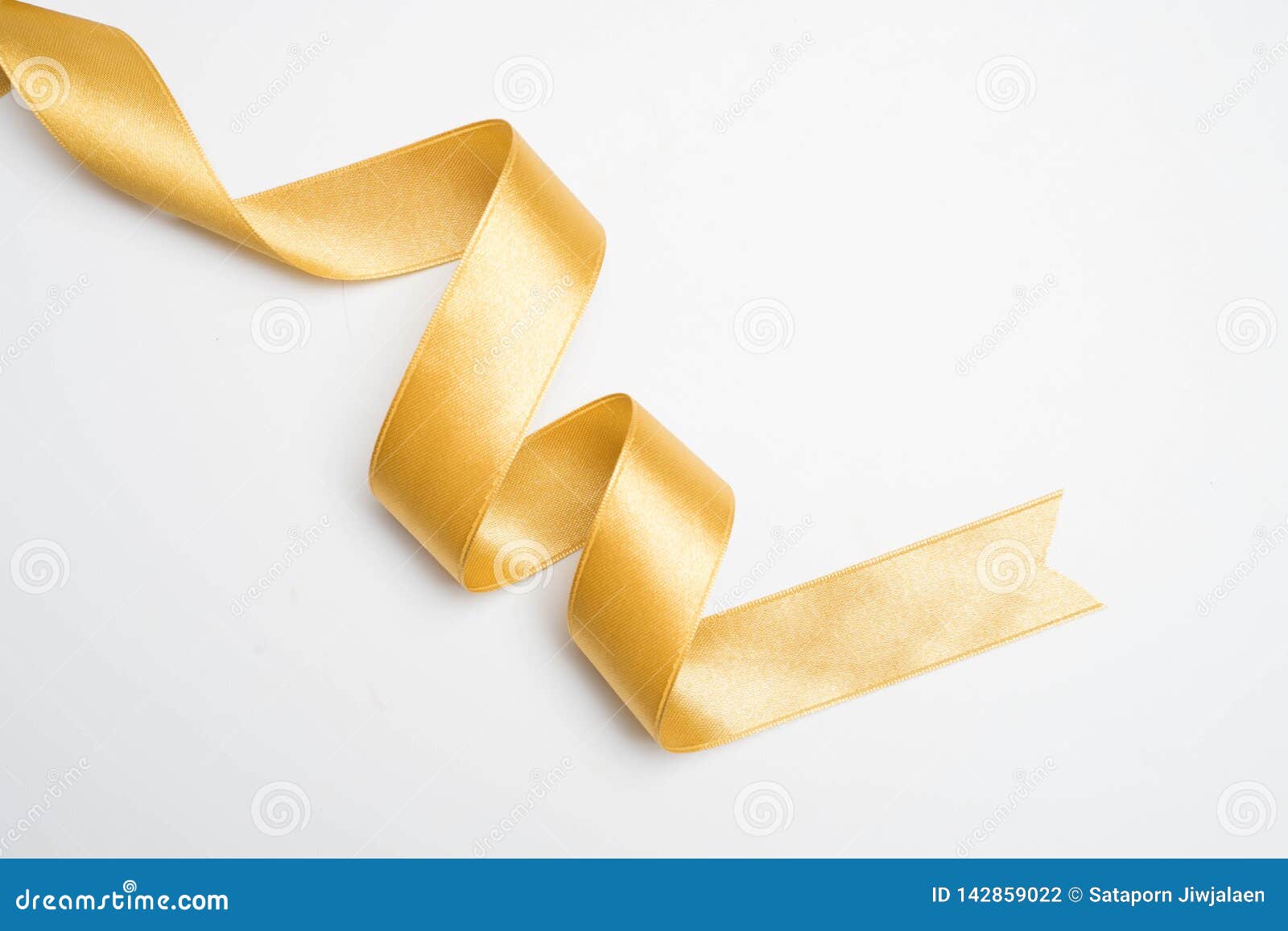 Gold Ribbon in Roll on White Stock Photo Image of decoration, white 142859022