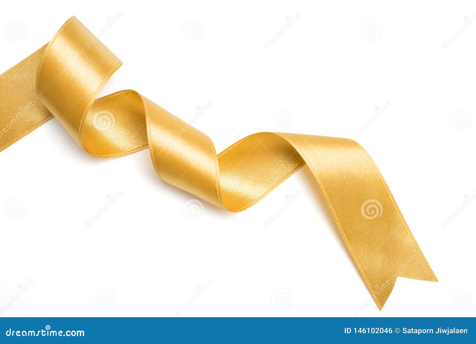 Gold Ribbon in Roll on White Stock Photo Image of packaging, silk 146102046