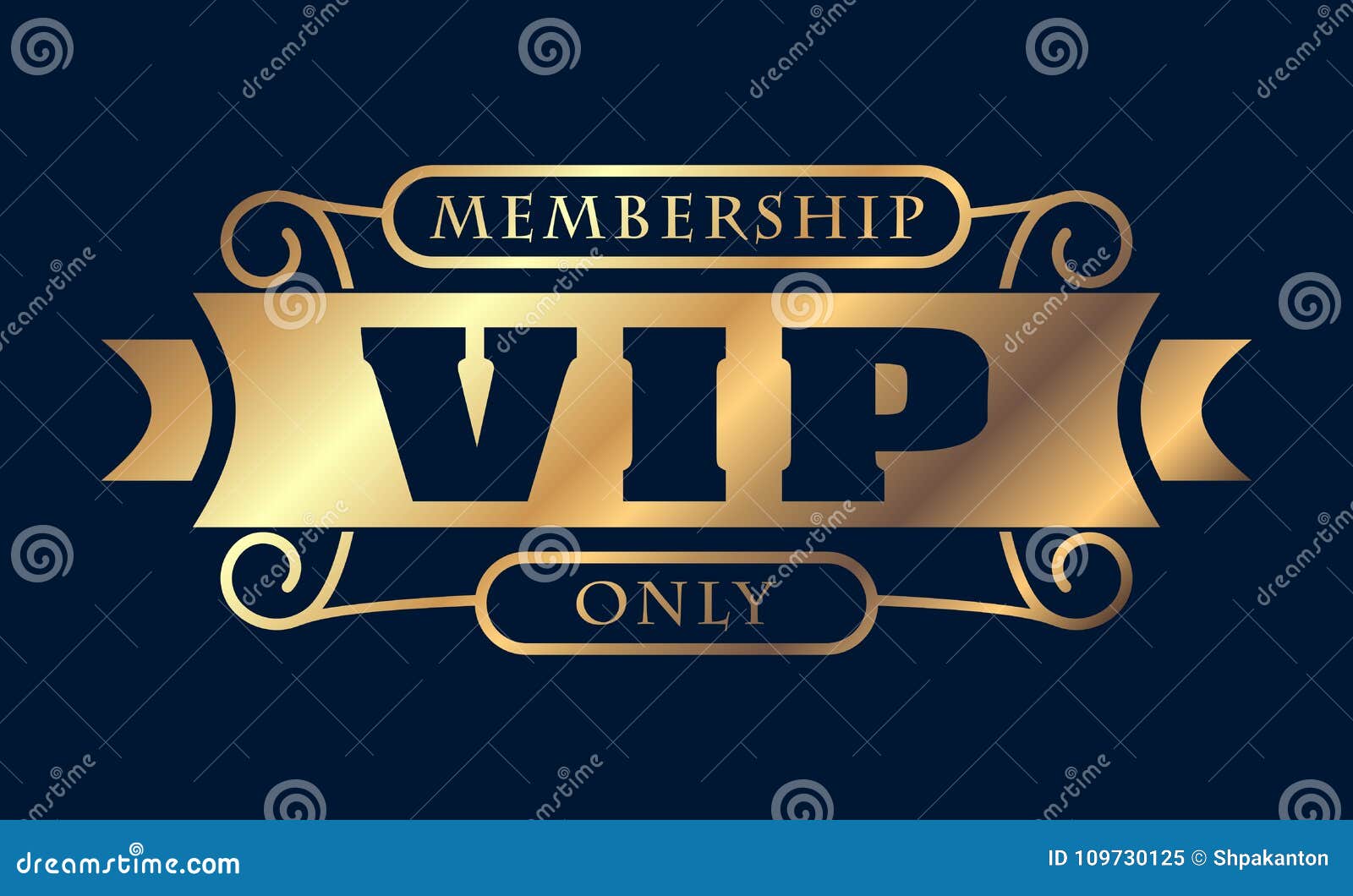 Gold Rich Decorated VIP Design on a Dark Blue Background. Stock Vector ...
