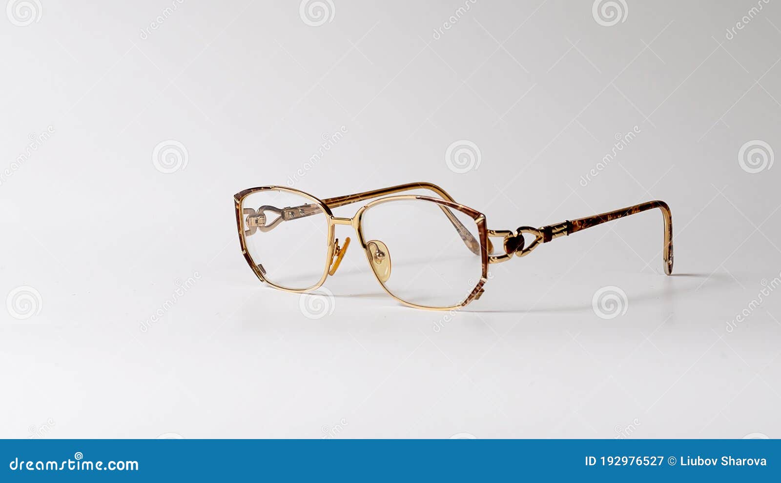 Goldrimmed Glasses. Copy Space for Your Text Stock Image Image of