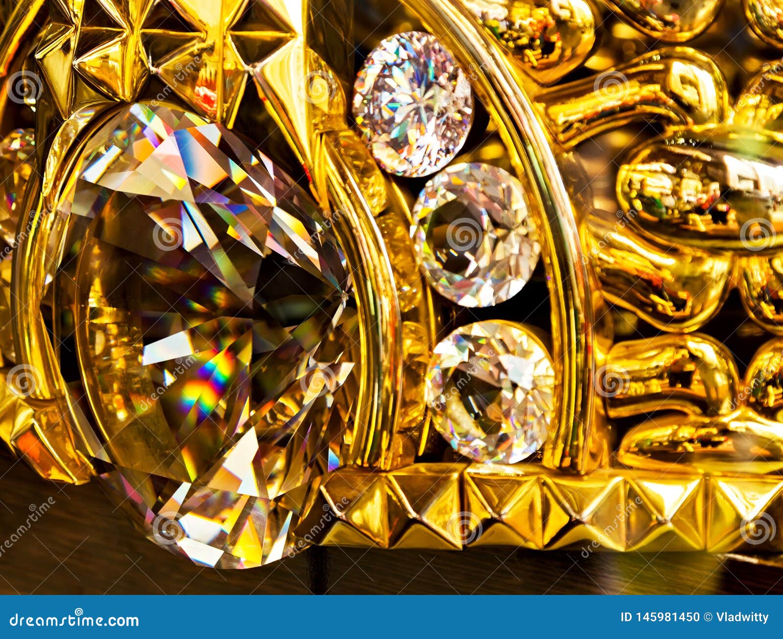 Gold Ring in Jewellery Diamonds Relection Stock Photo - Image of arabian,  jewellery: 145980312