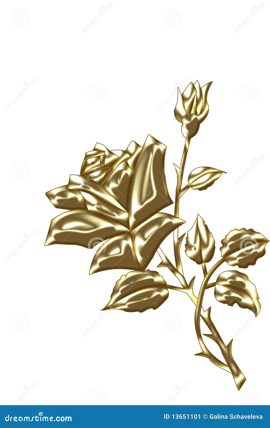 Gold rose stock illustration. Illustration of rose, garden - 13651101