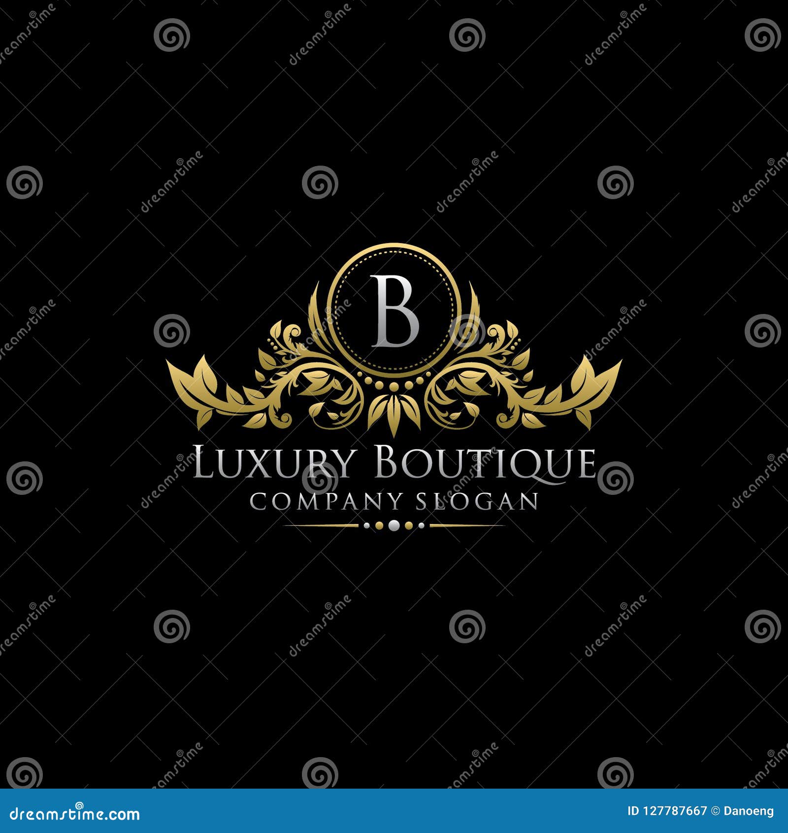 gold royal luxury boutique b letter logo.