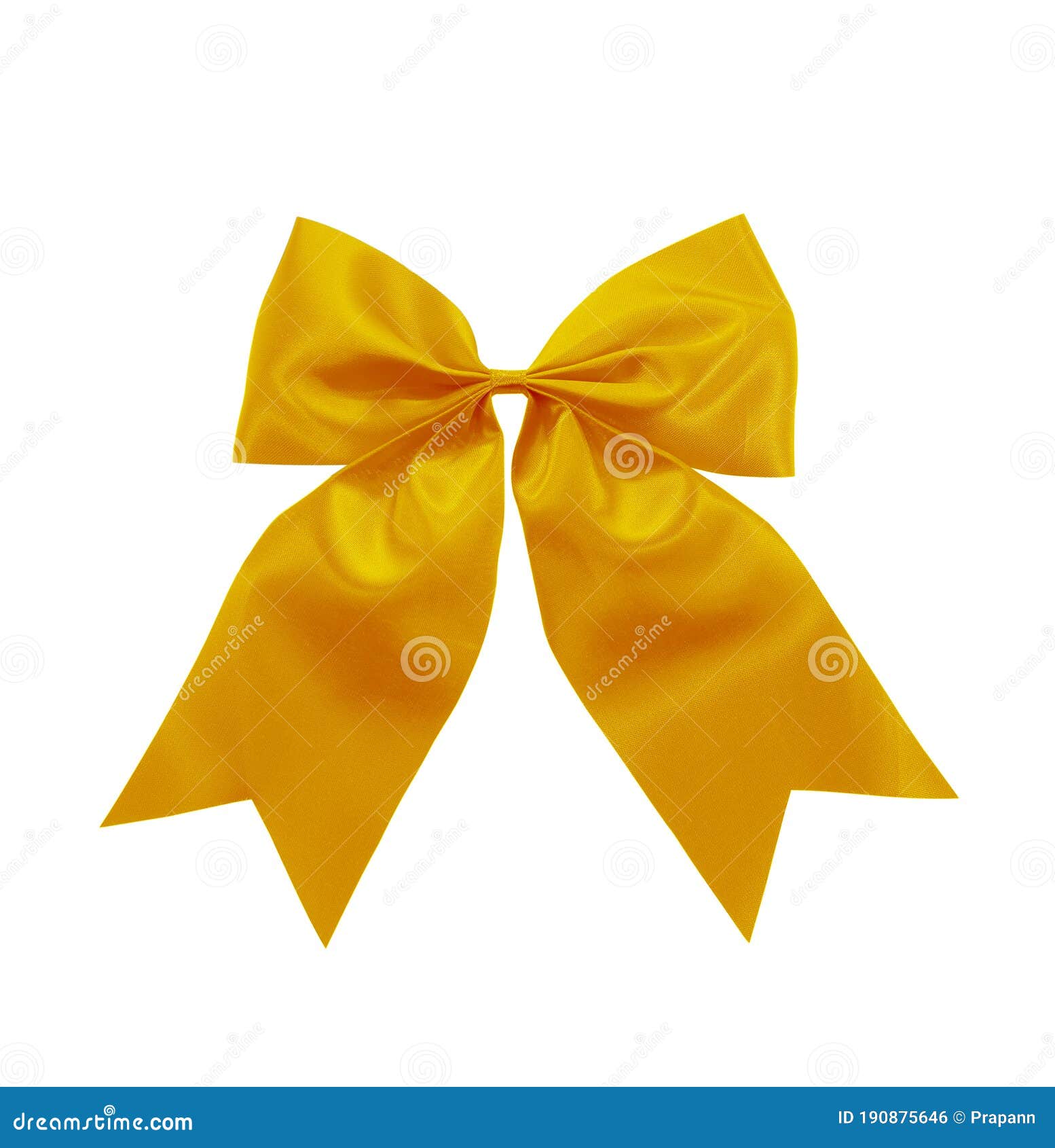 Gold Satin Ribbon Bow Isolated on White Stock Photo Image of