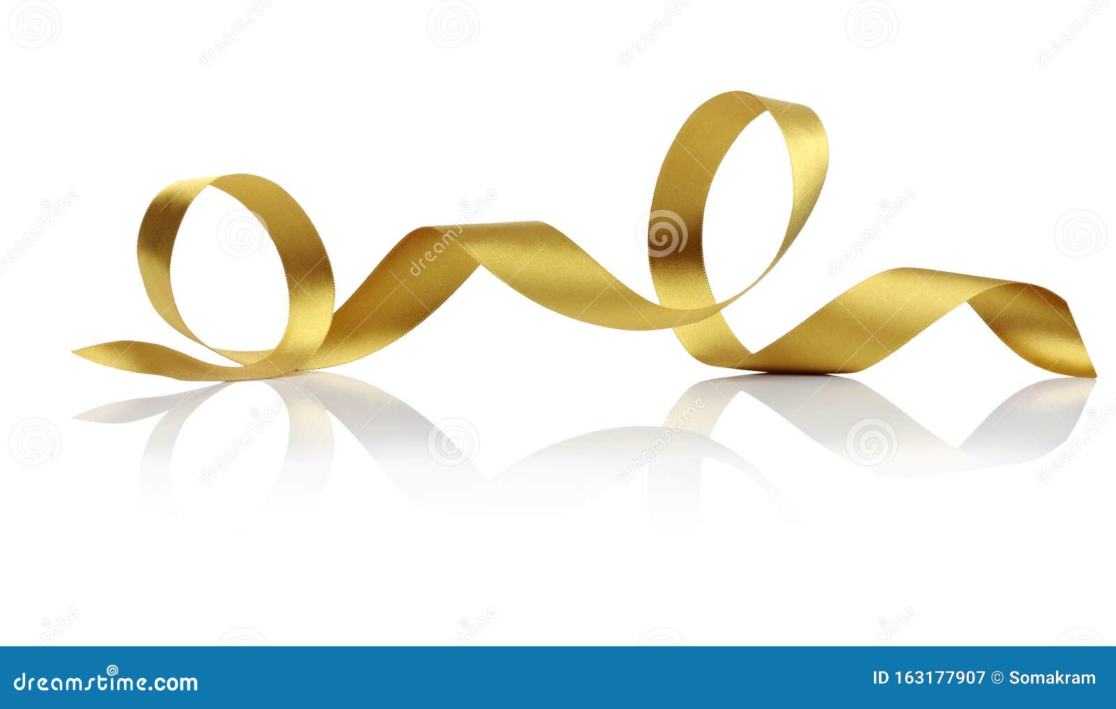 gold satin ribbon twirl