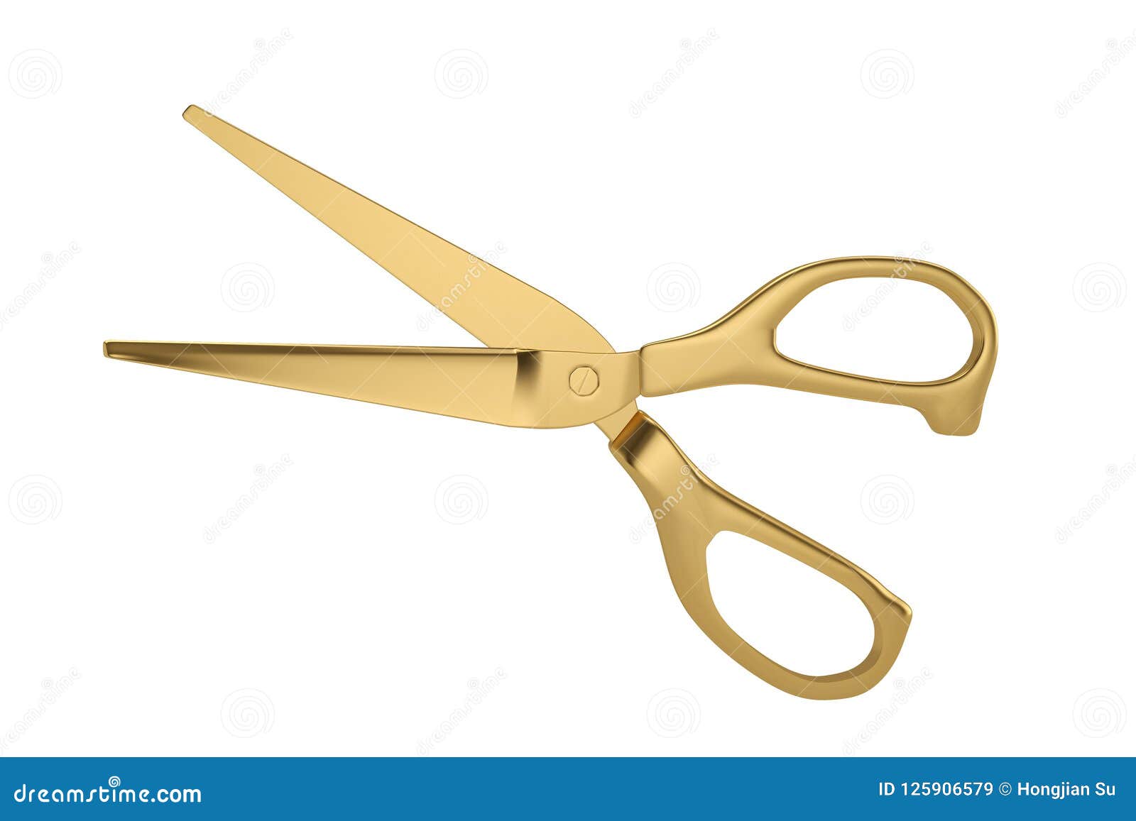 Gold Scissors on White Background.3D Illustration. Stock Illustration Illustration of handle