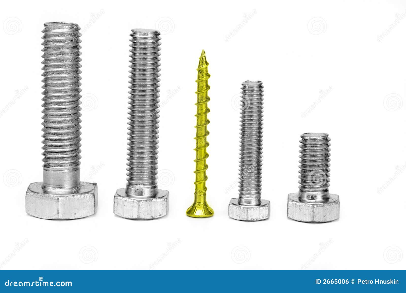 Gold between bolts. stock photo. Image of detail, hardened 2665006