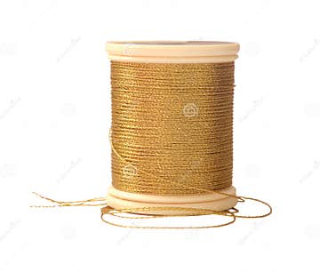 Gold Sewing Thread stock photo. Image of close, material - 24409110