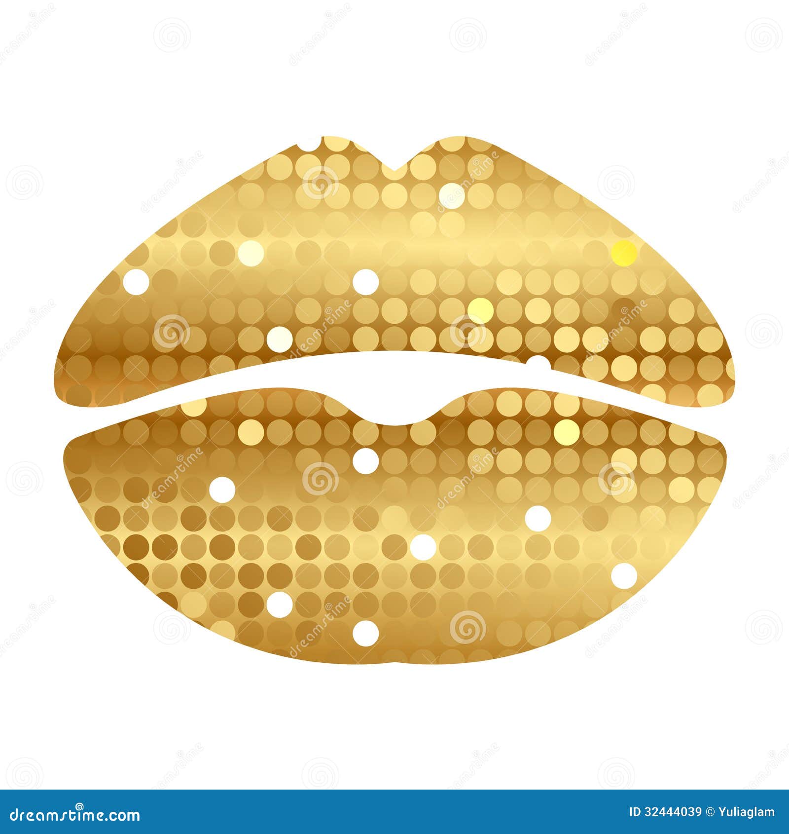 Gold shiny lips stock vector. Illustration of golden 32444039