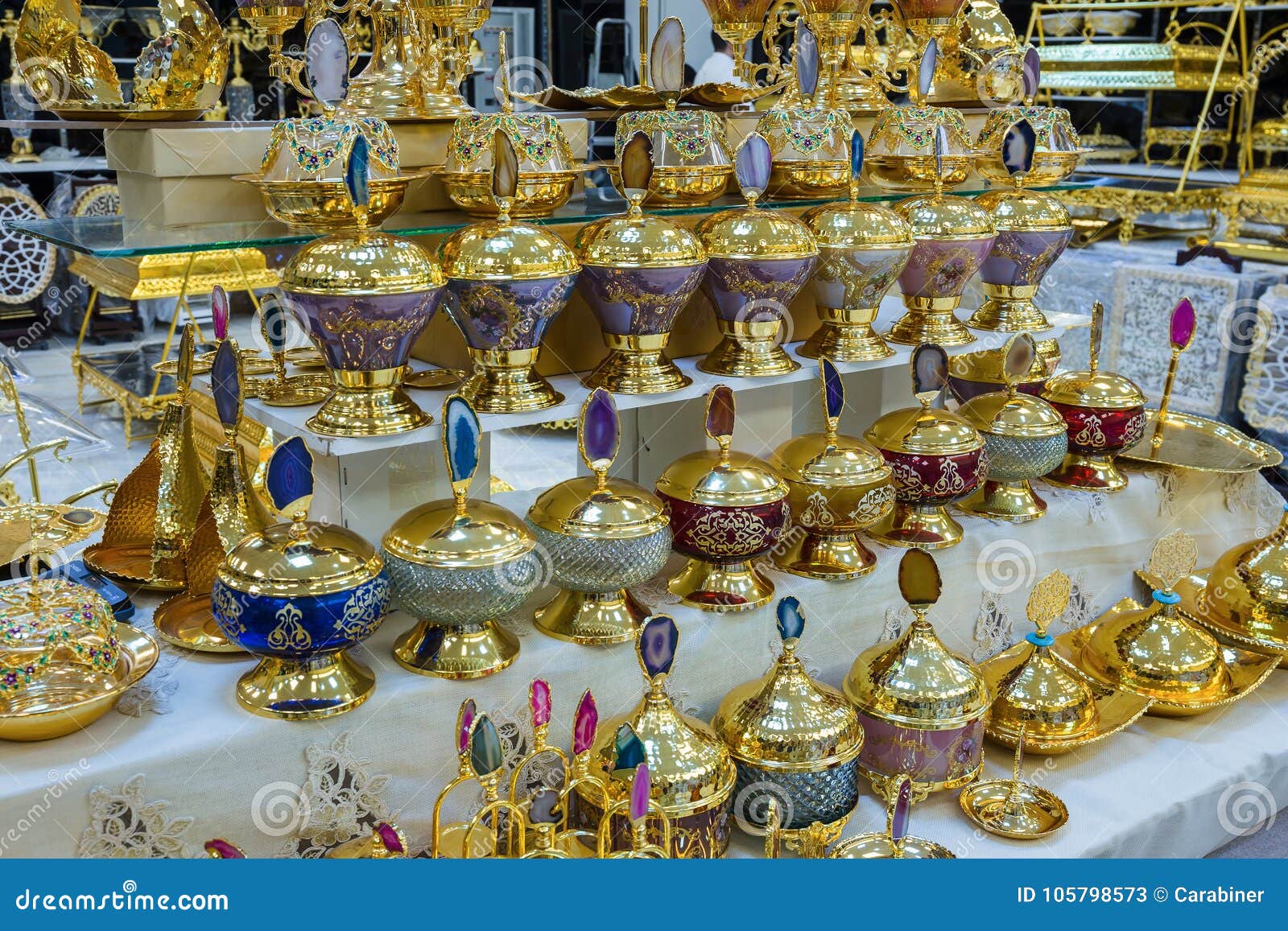 Gold shop stock image. Image of elegance, arabic, golden 105798573