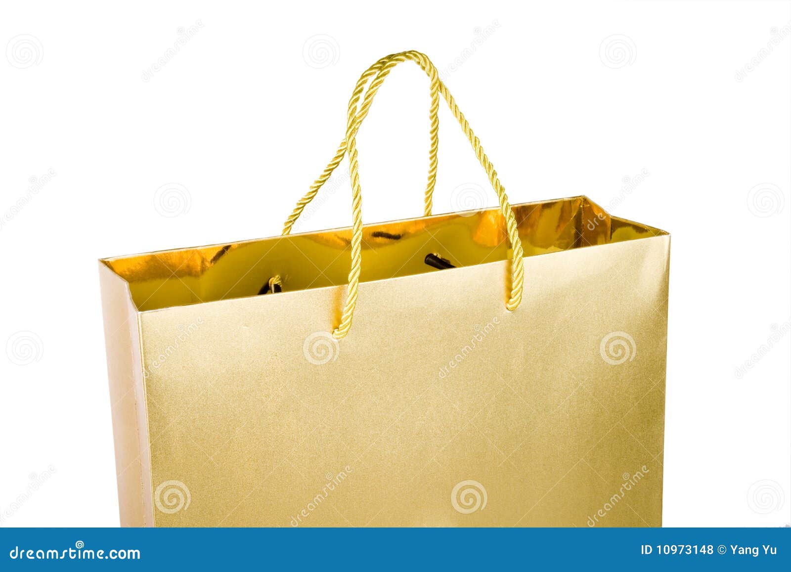 Gold Shopping Bag stock photo. Image of present, shop 10973148